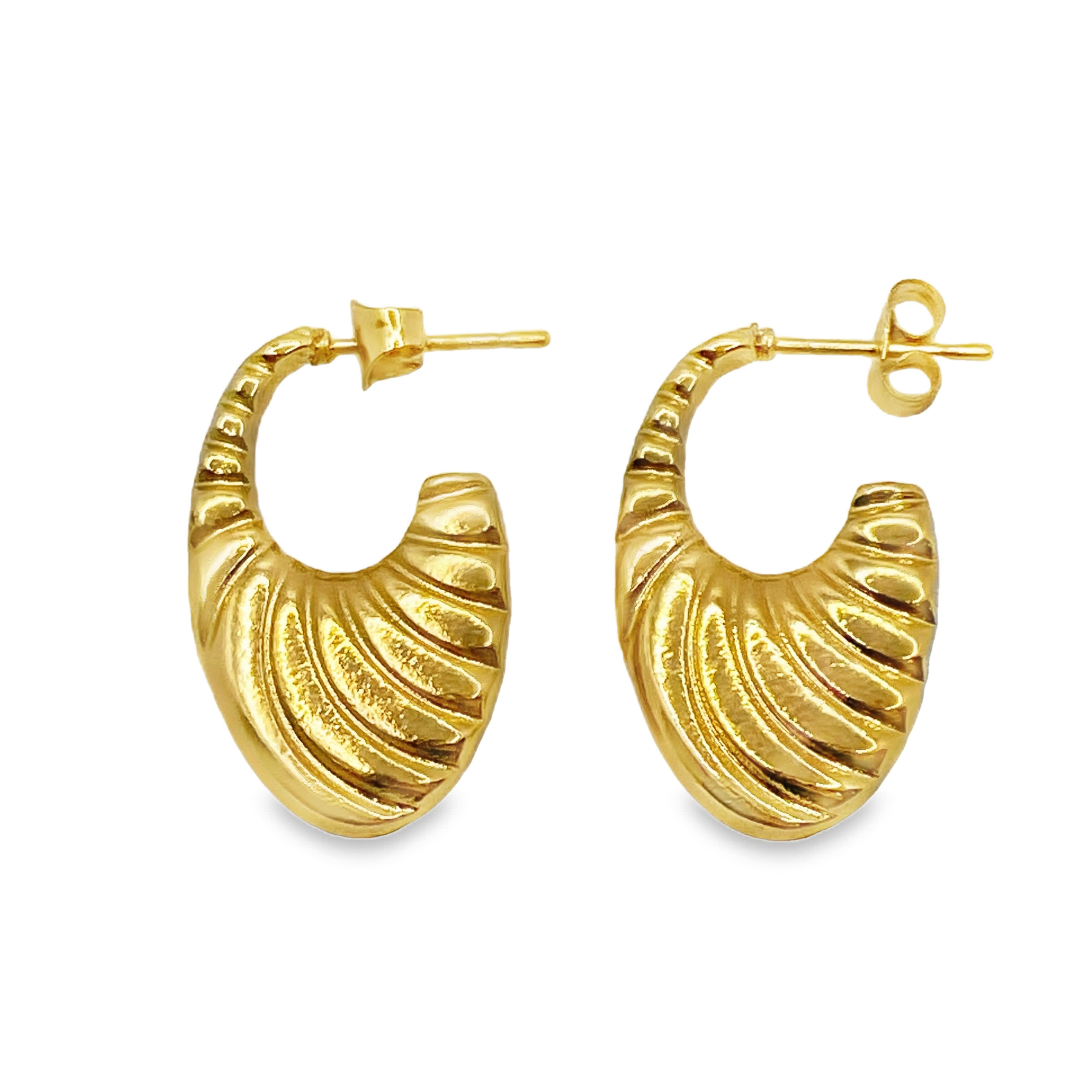 Skręcone kolczyki koła ze złoconej stali