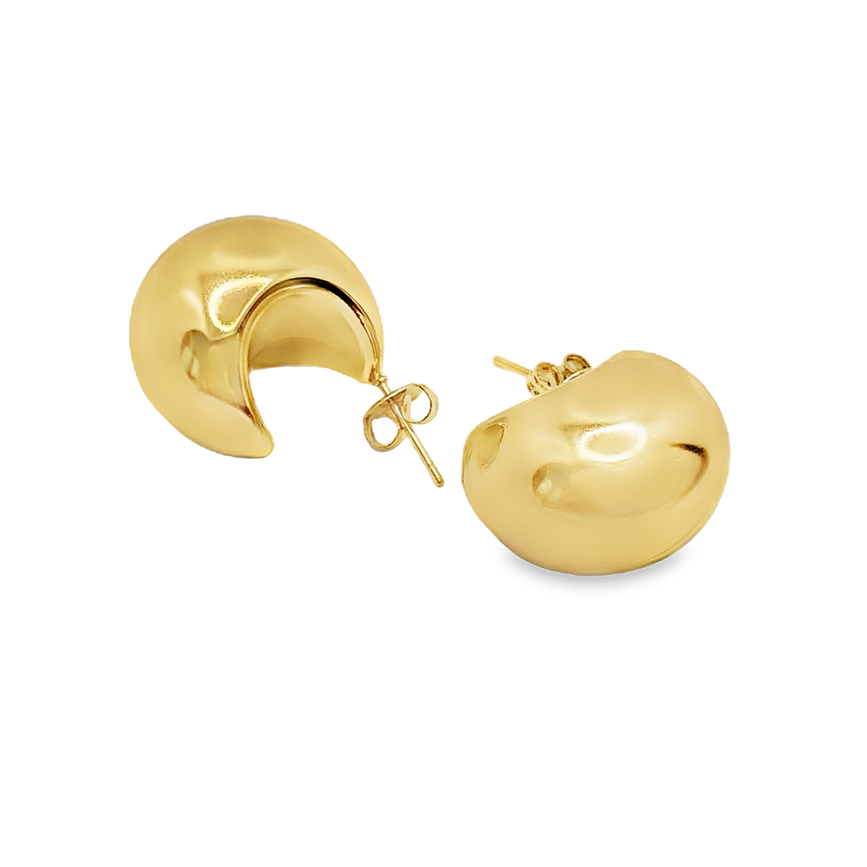 Rzeźbiarskie kolczyki ze złoconej stali w kształcie kopuły