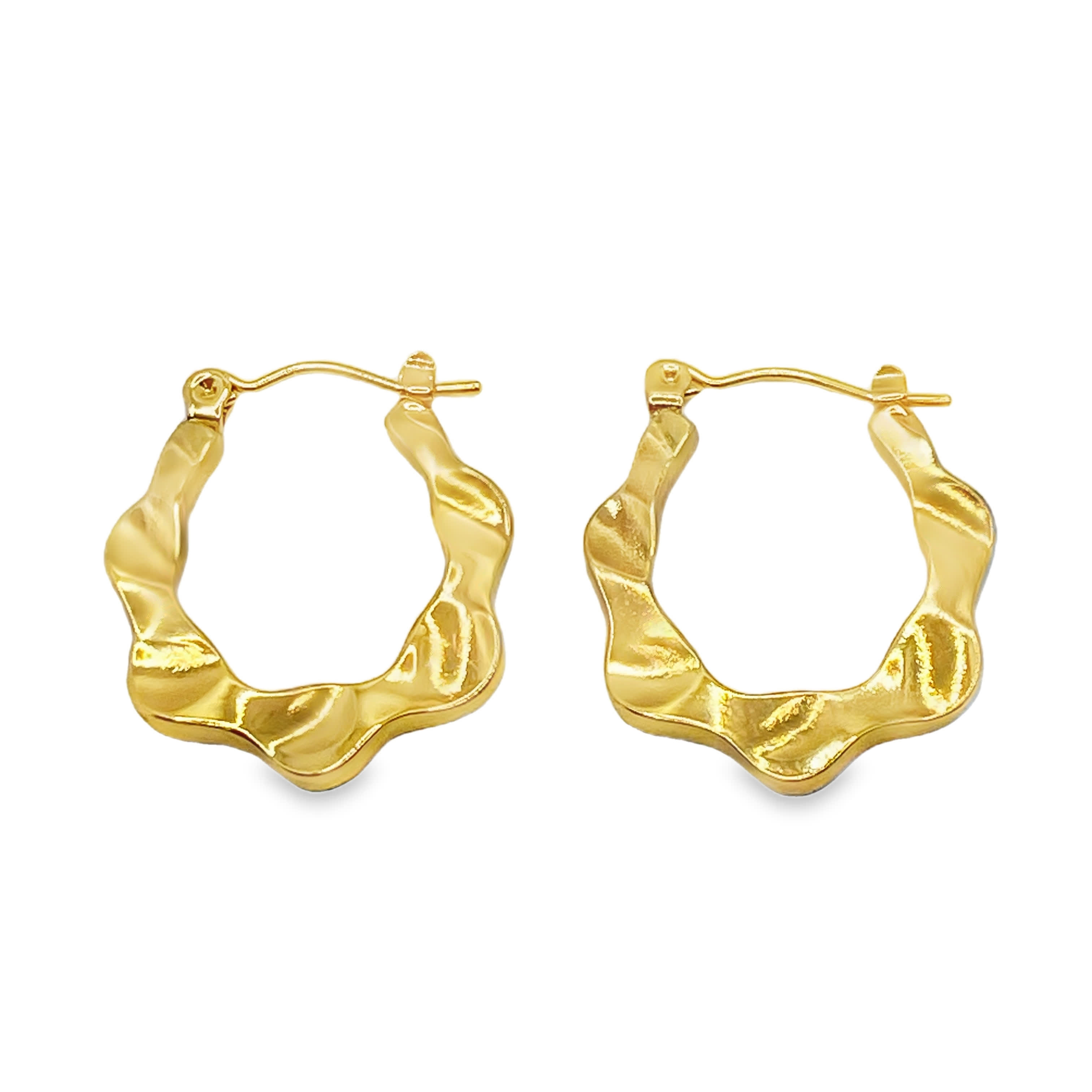 Eleganckie złocone kolczyki koła w kształcie serca