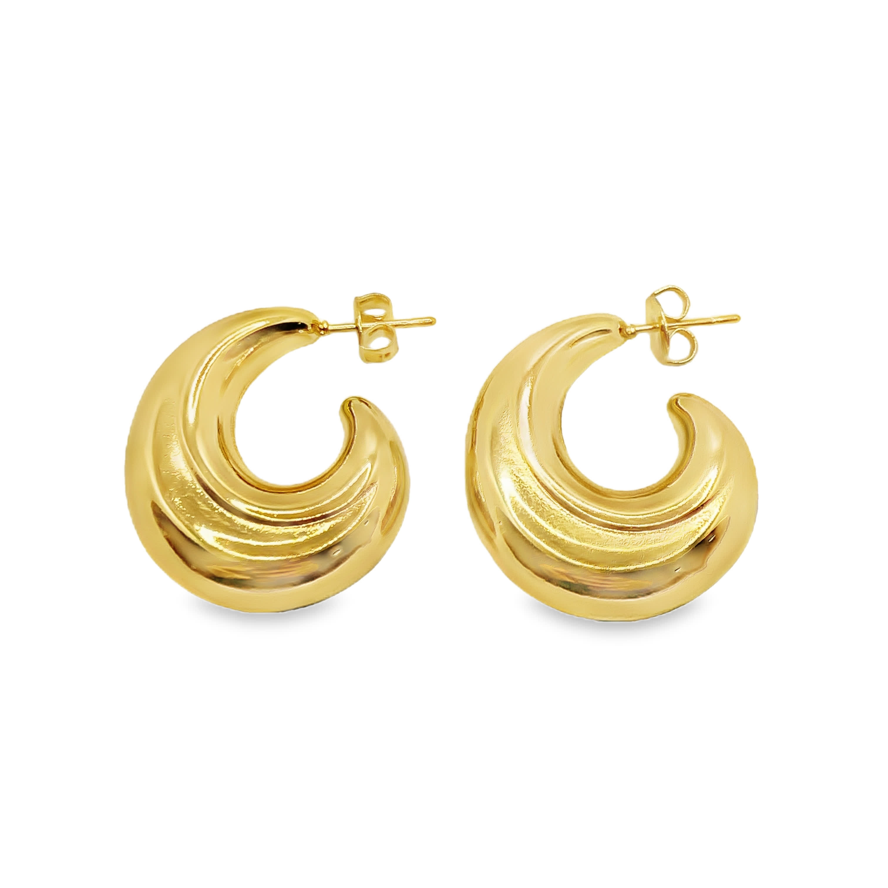 Teksturowane złocone kolczyki koła – elegancka kolekcja biżuterii