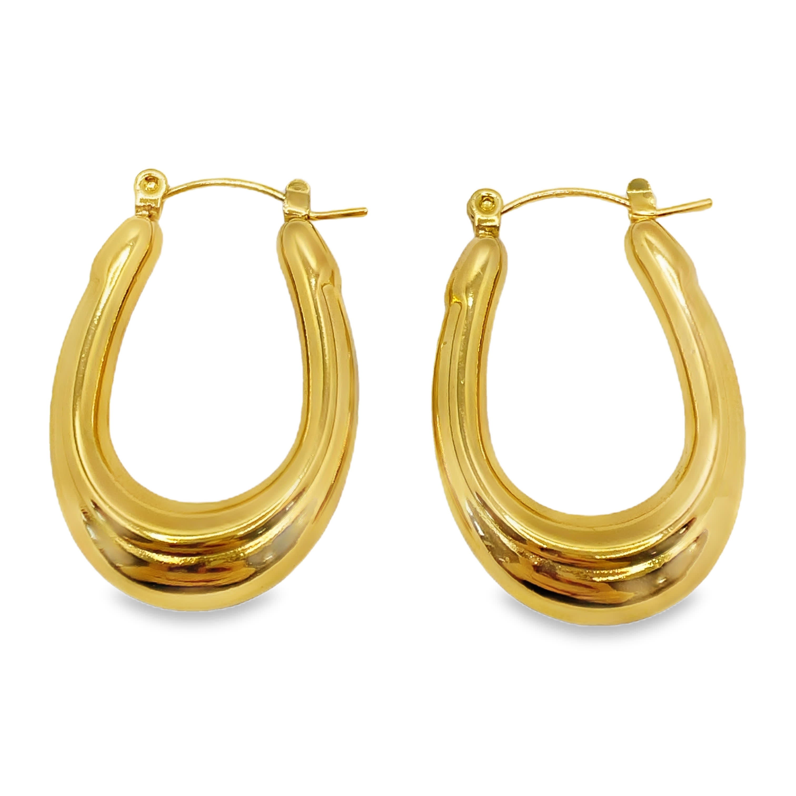 Klasyczne kolczyki koła ze złoconej stali