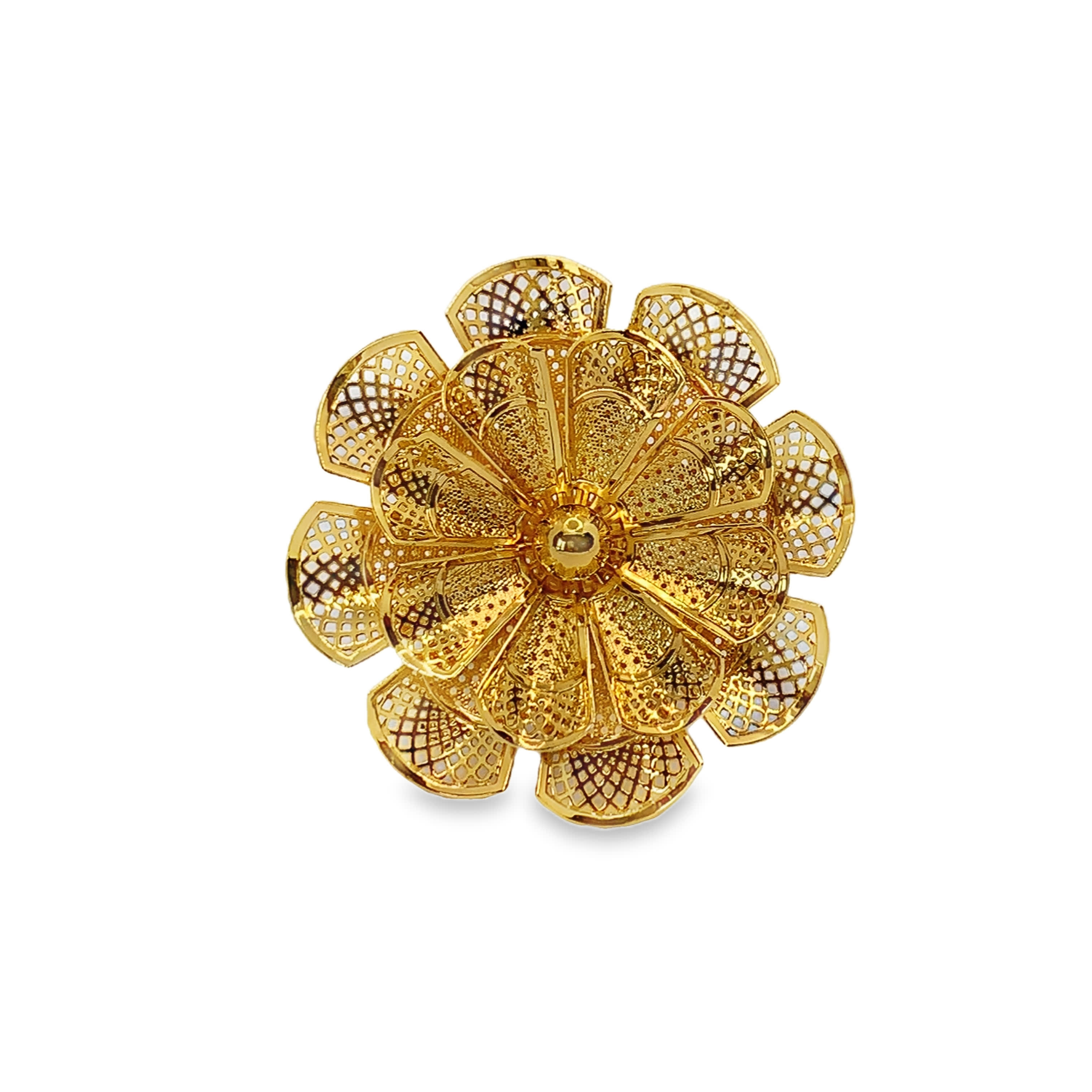 Wykwintny złocony wisiorek z motywem kwiatowym