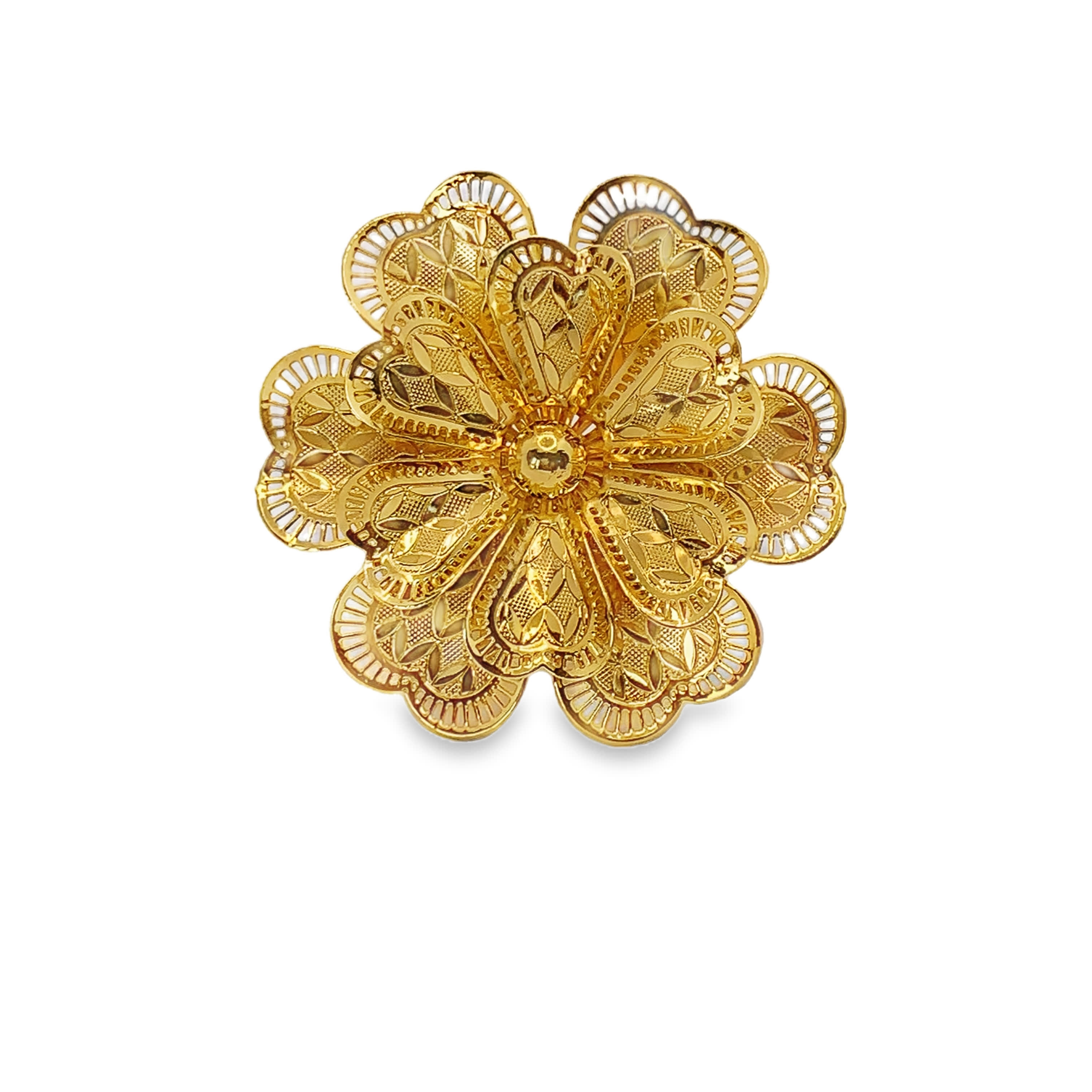 Wykwintny złocony wisiorek z kwiatowym filigranem