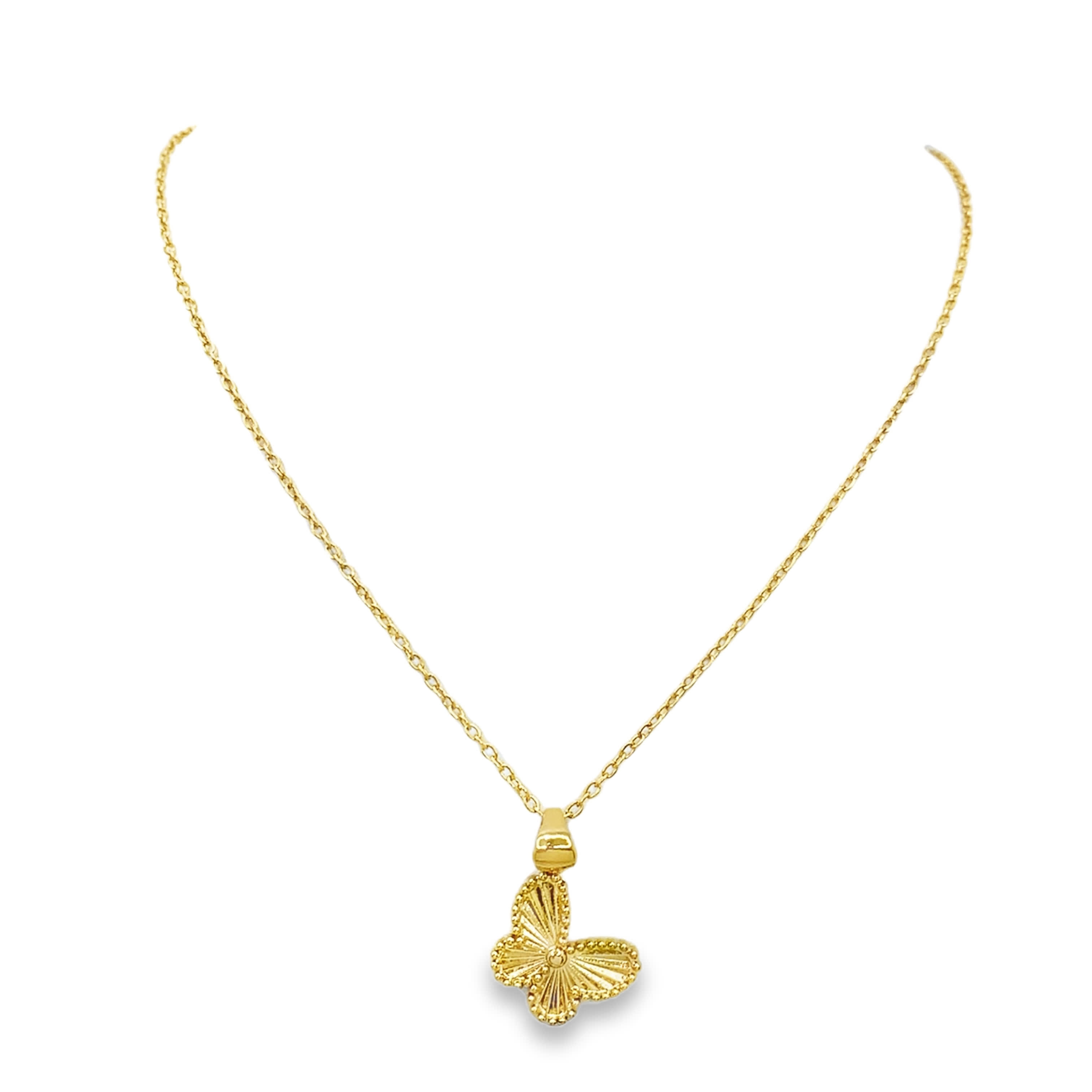 Naszyjnik z zawieszką motyla w żółtej stali