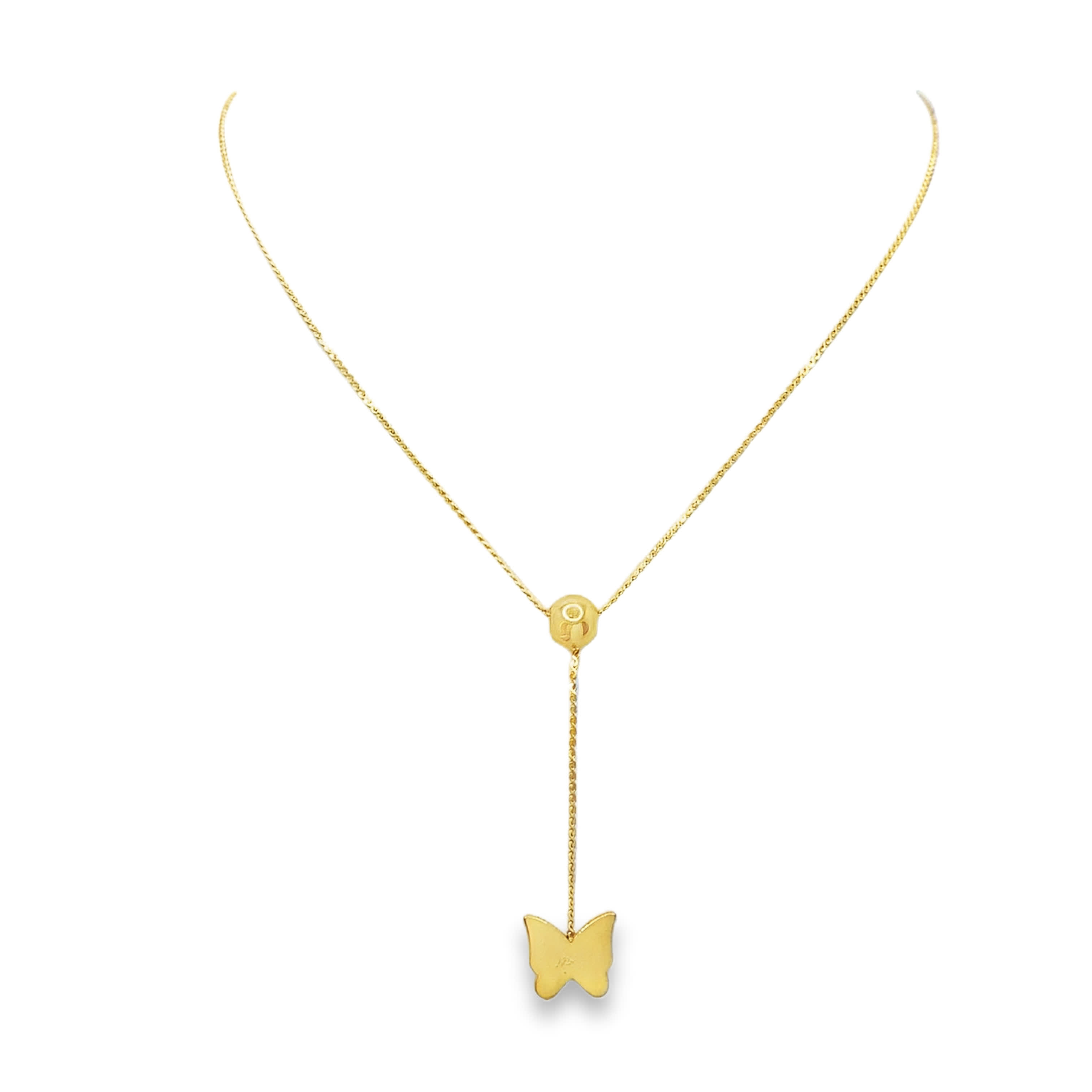 Elegancki naszyjnik z zawieszką motyla ze złoconej stali