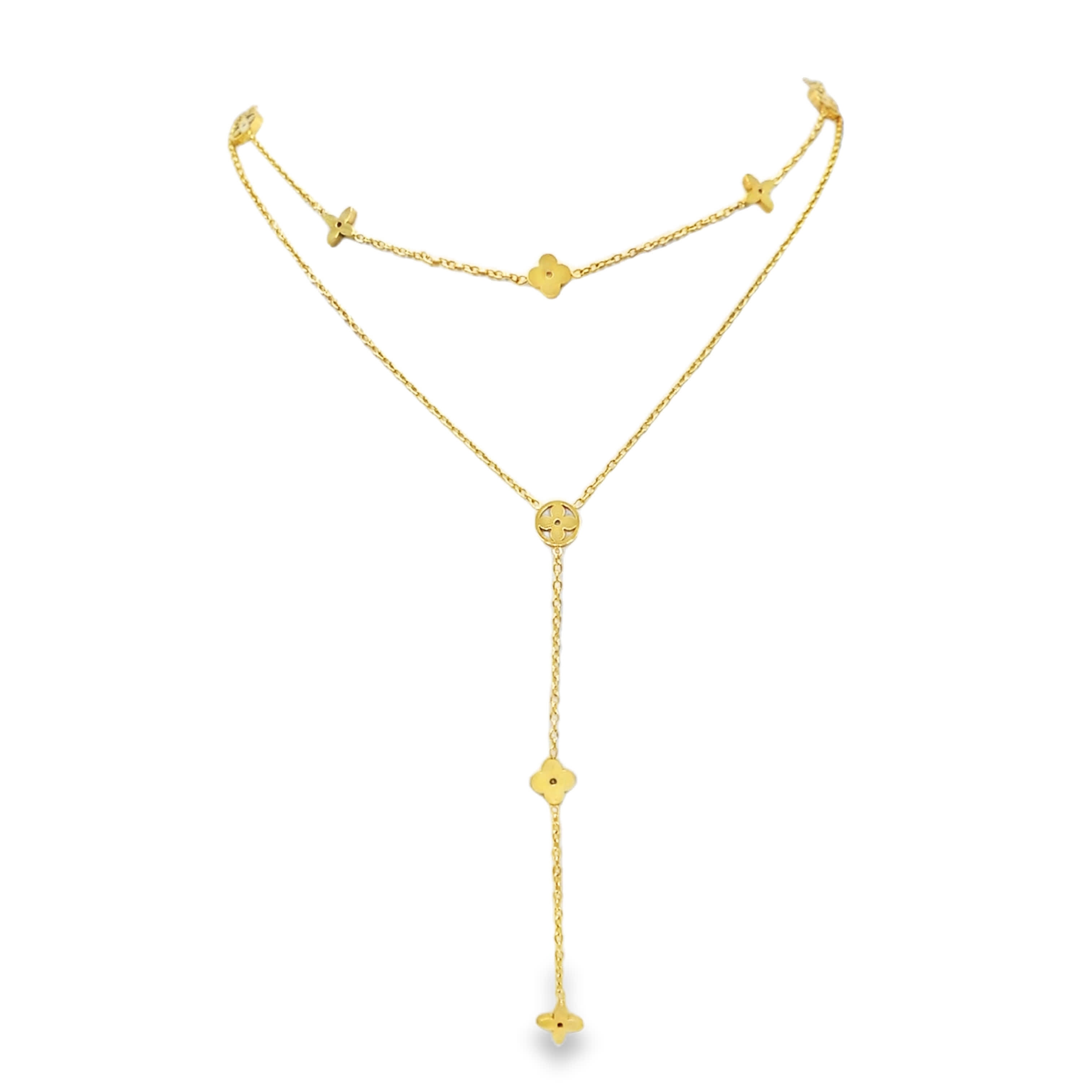 Naszyjnik ze złoconej stali z koniczyną