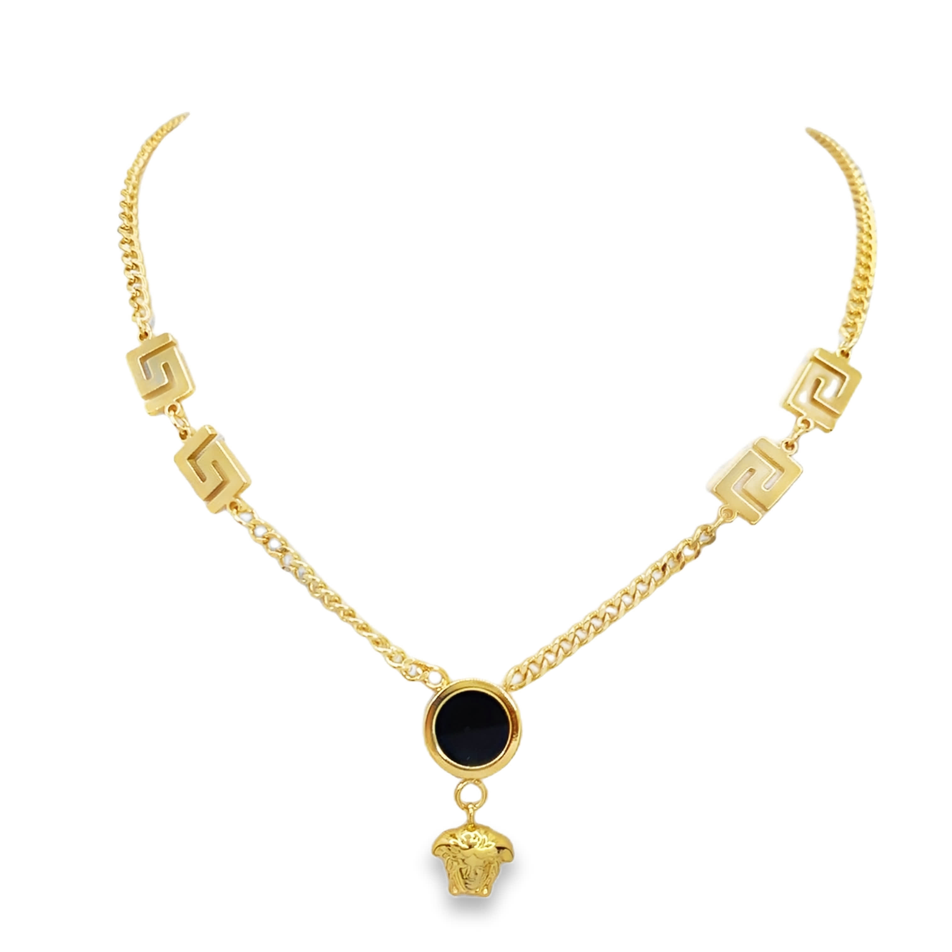 Elegancki naszyjnik ze złoconej stali