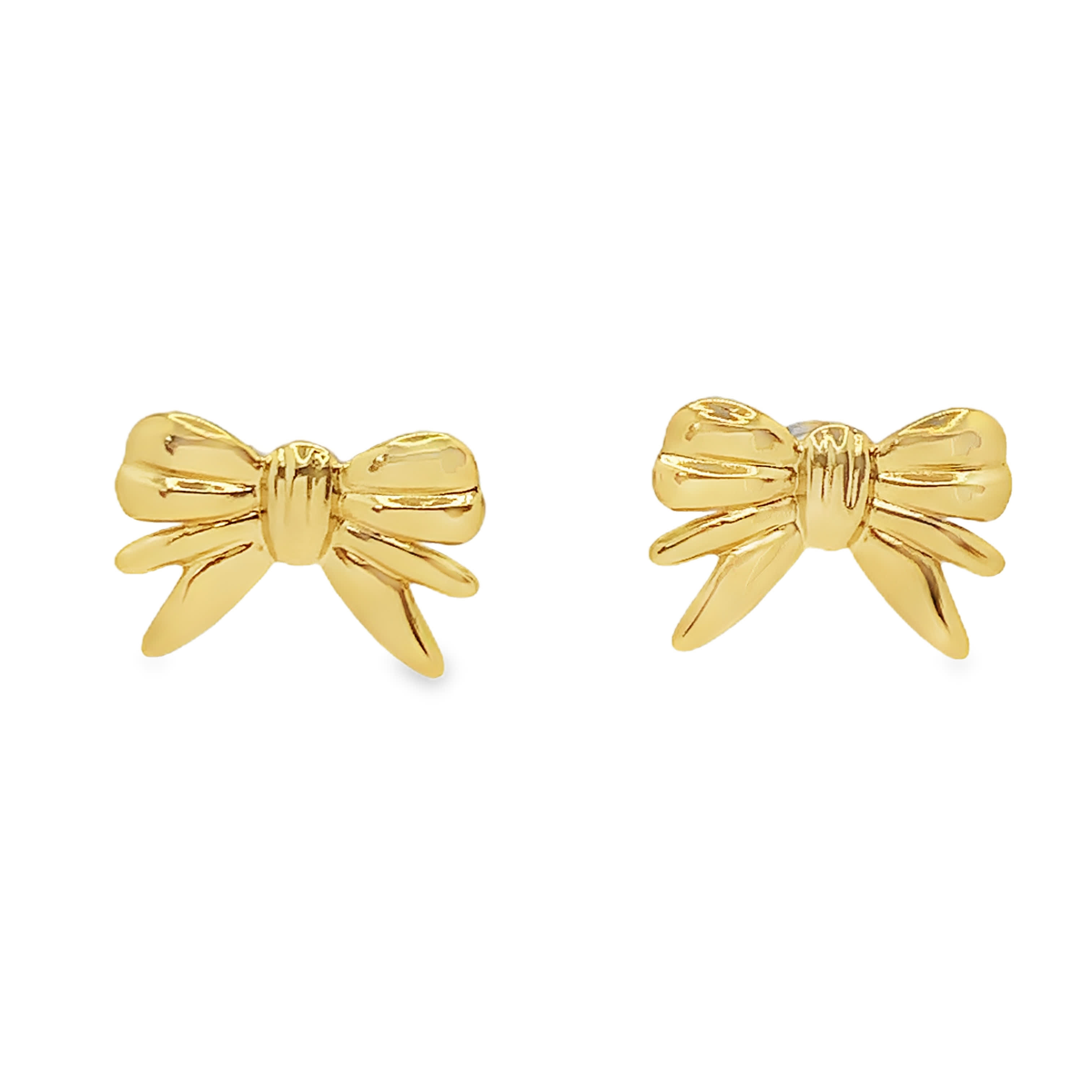 Kolczyki z kokardką ze złoconej stali