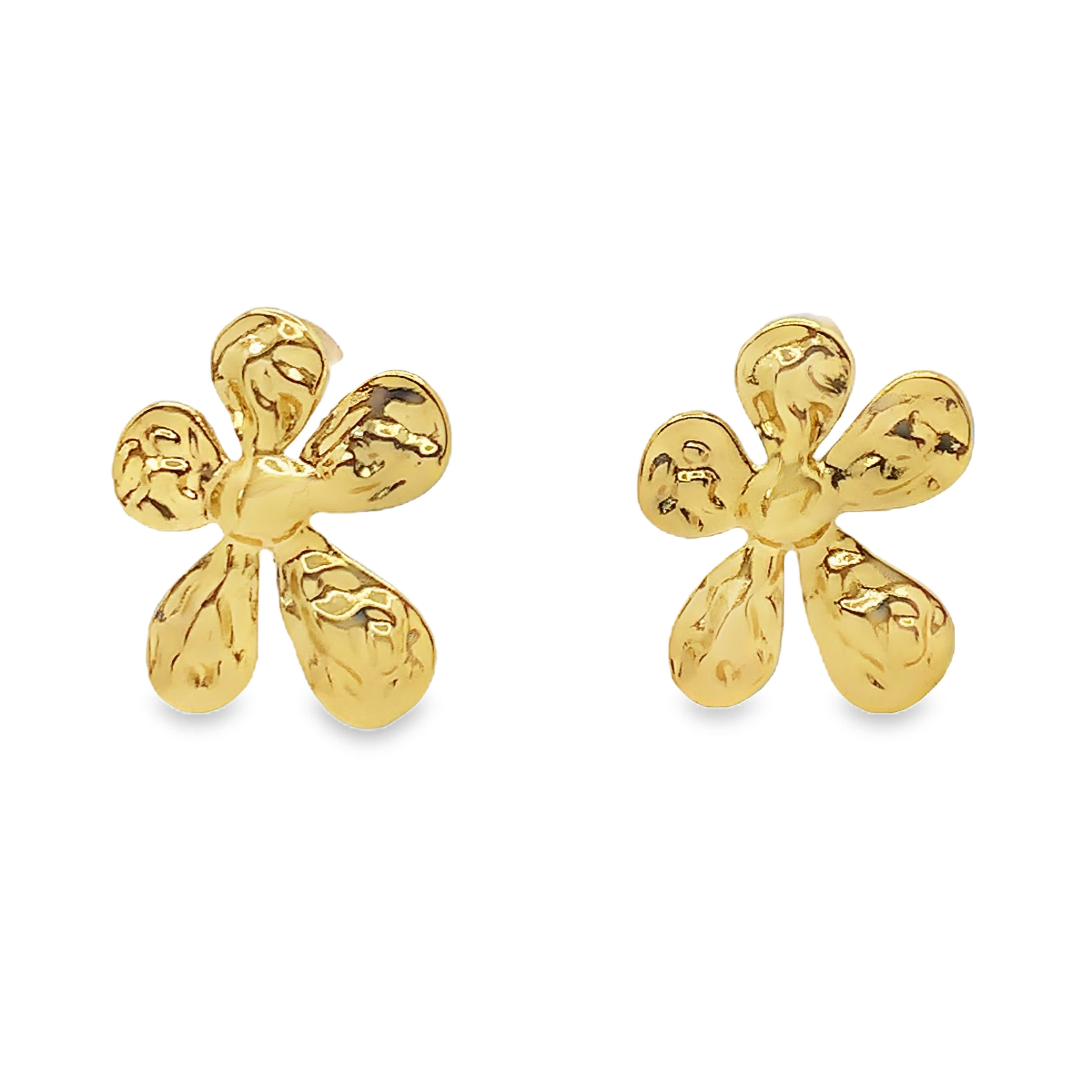 Eleganckie złocone kolczyki z kwiatami