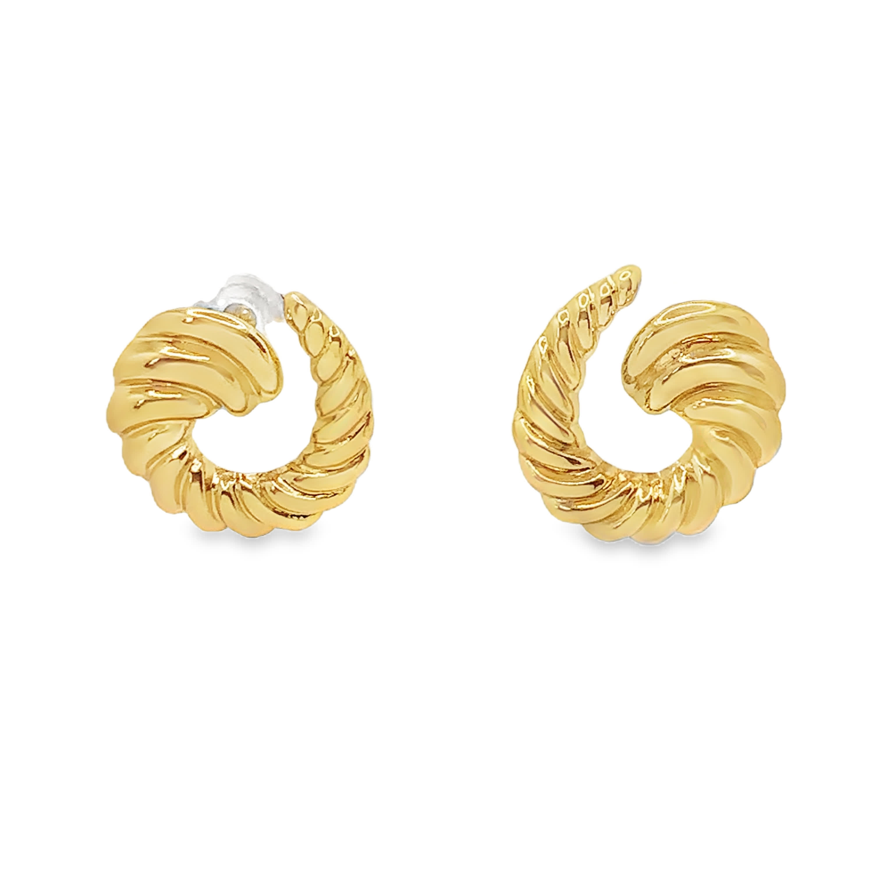 Eleganckie złocone kolczyki koła ze skręconej liny