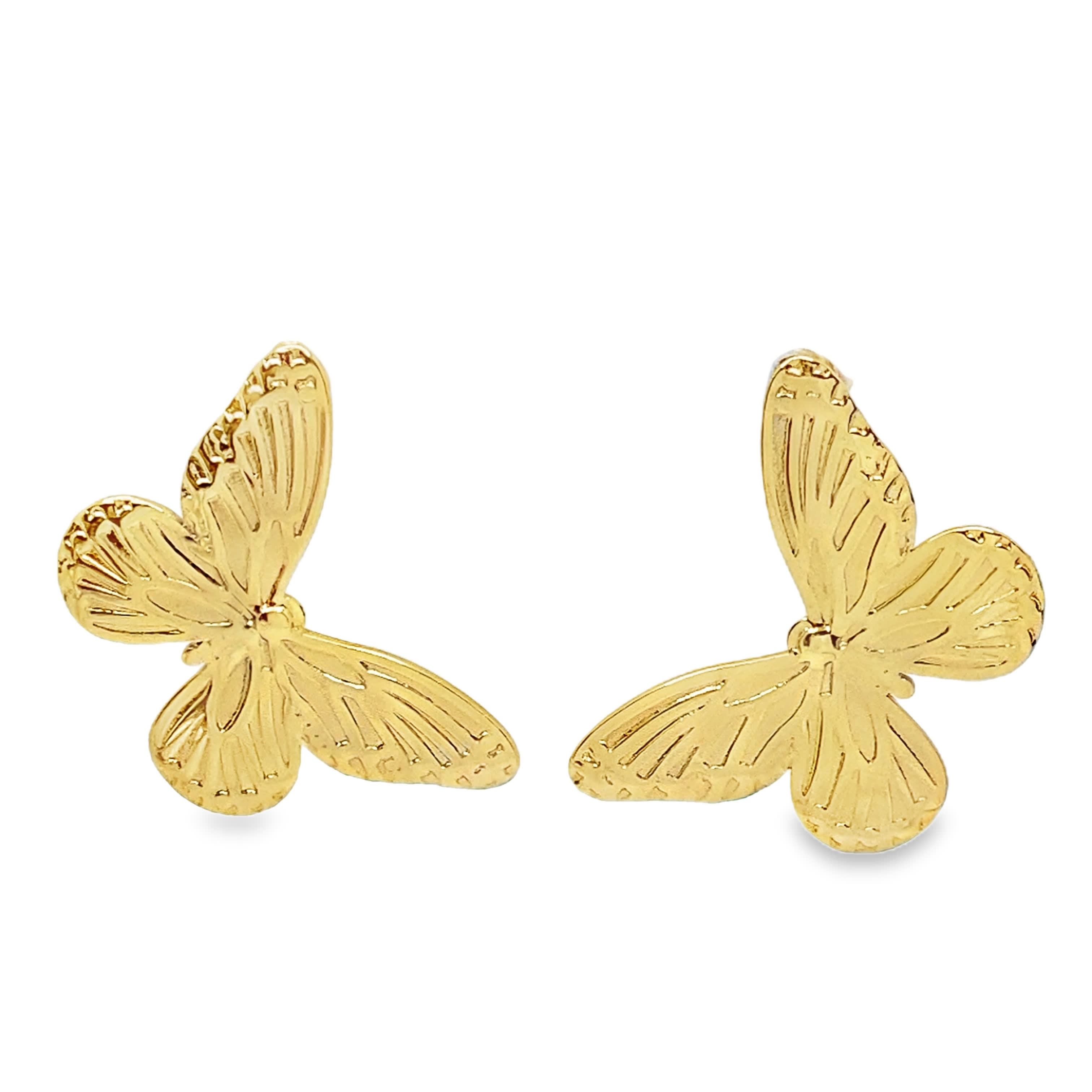 Złocone kolczyki w kształcie motyla – wykwintna biżuteria modowa