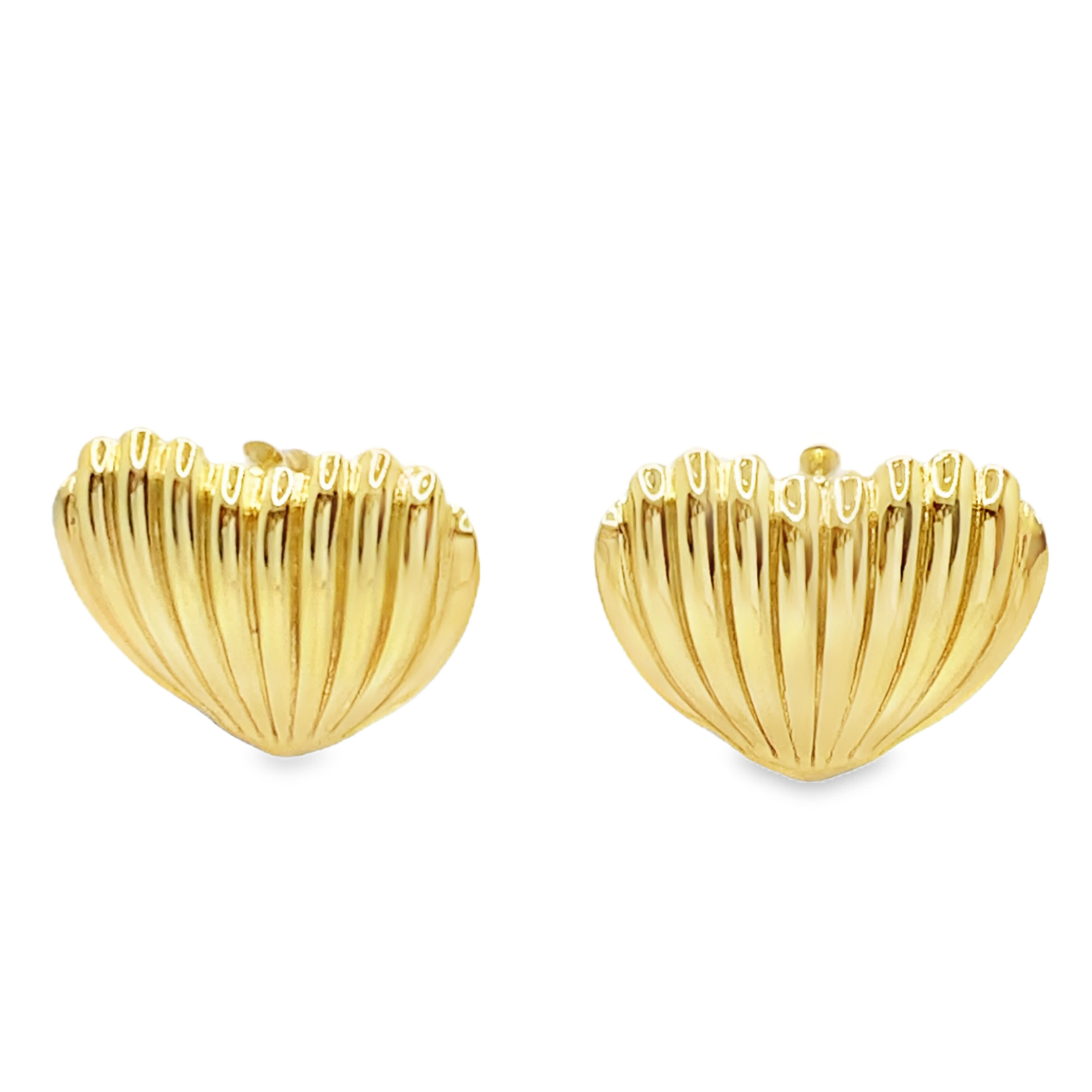Złocone kolczyki z klipsem i żłobionym wzorem