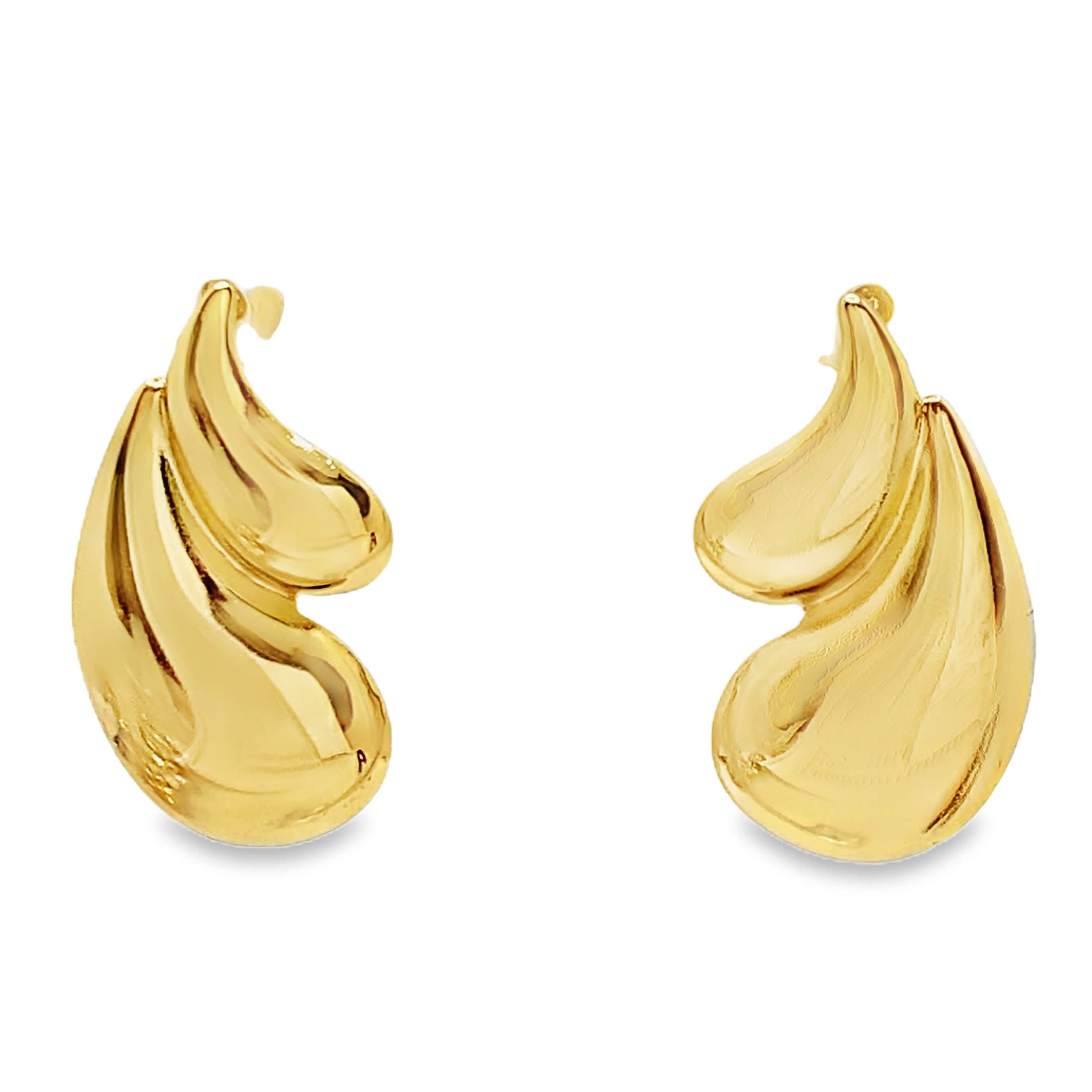 Rzeźbione złocone kolczyki wiszące