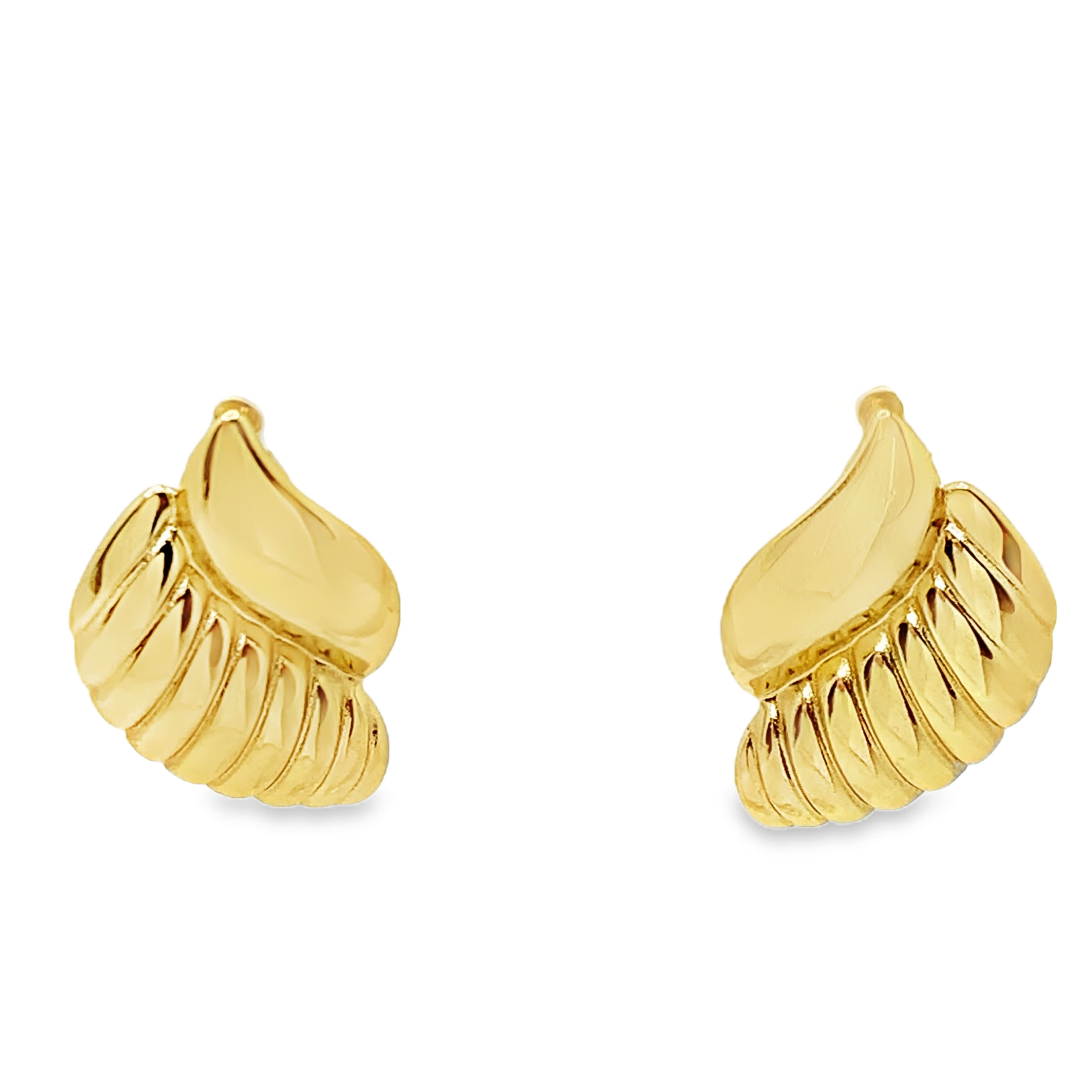 Teksturowane kolczyki ze złoconej stali