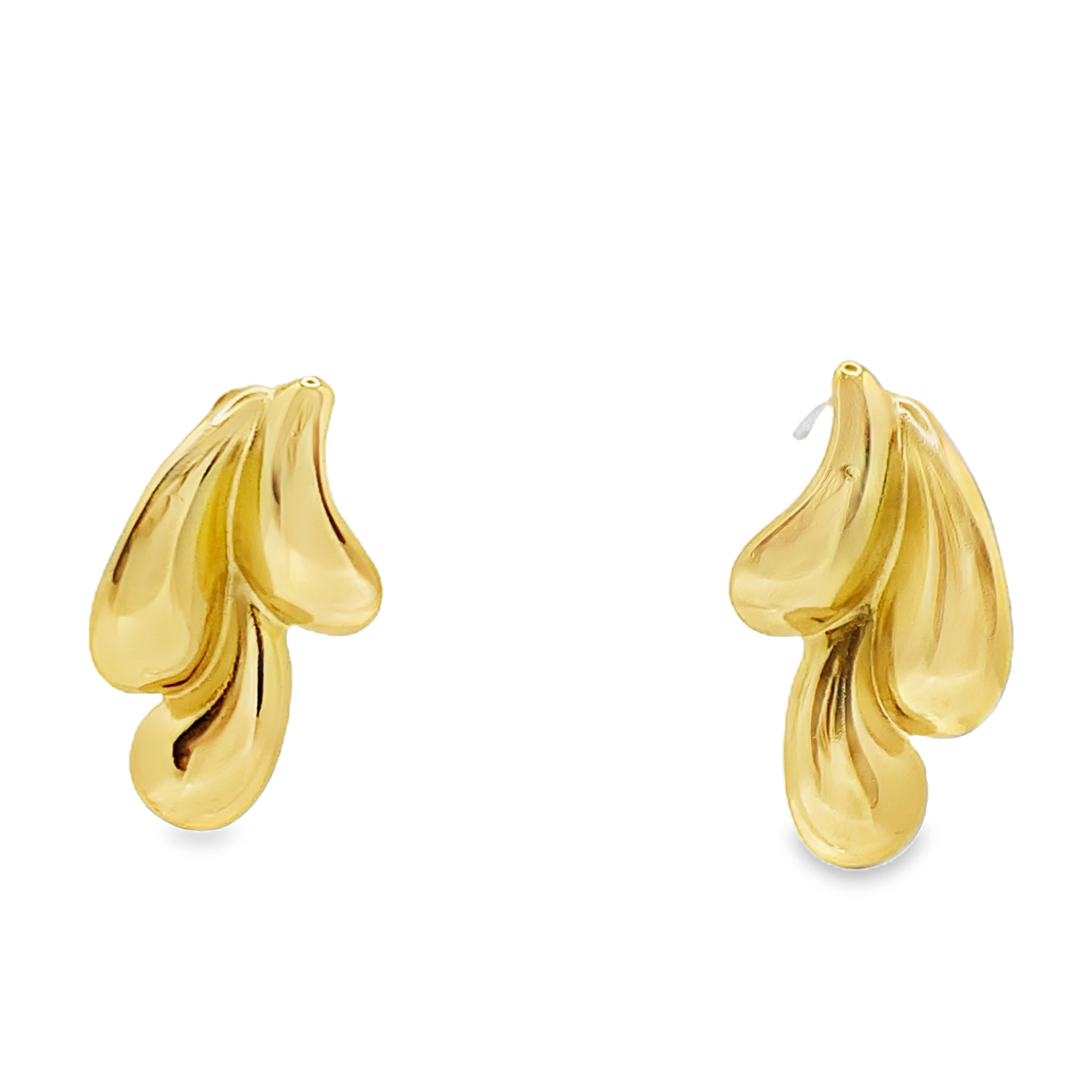 Rzeźbiarskie kolczyki ze złoconej stali na klipsy