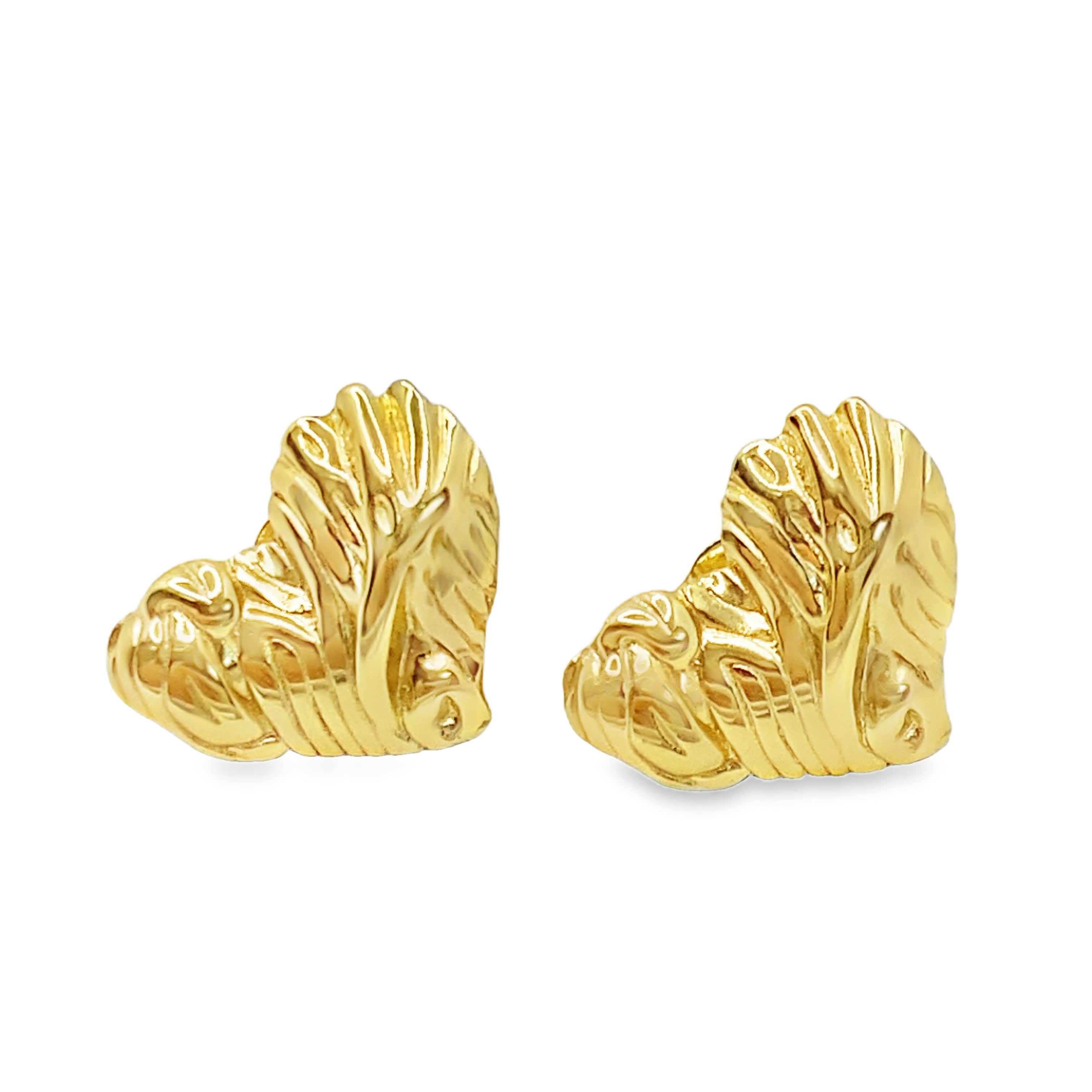 Rzeźbione kolczyki ze złoconej stali