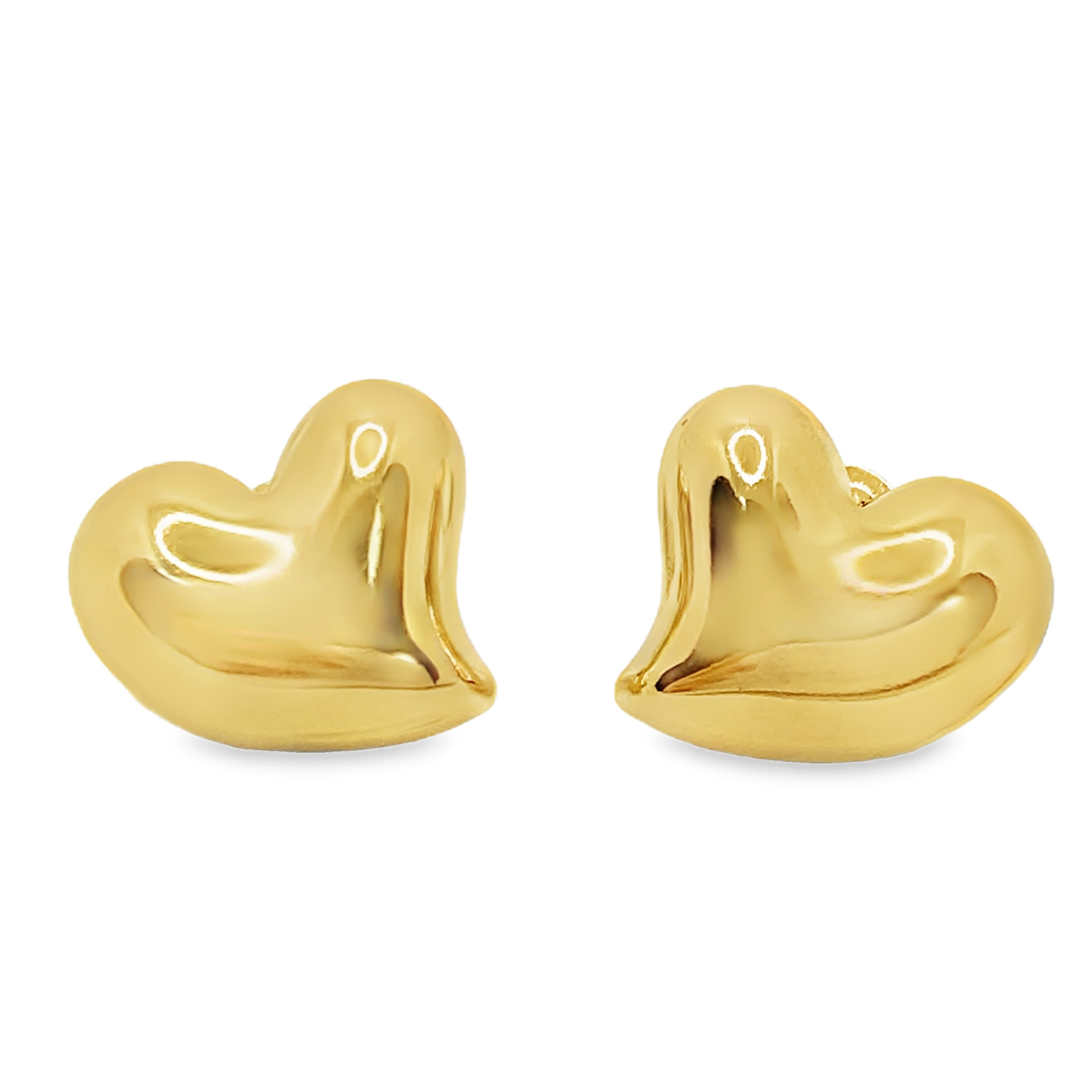 Eleganckie złocone kolczyki w kształcie serca