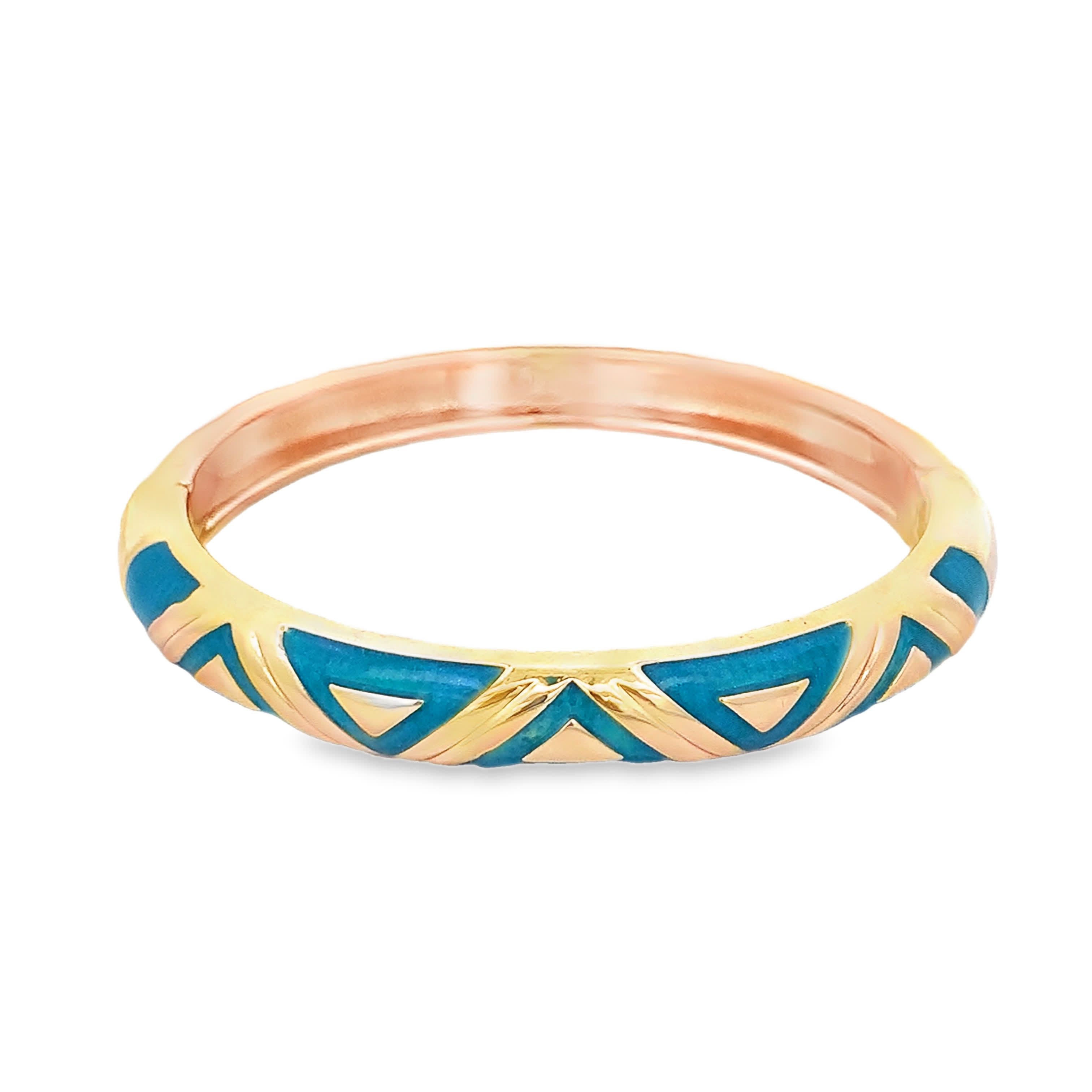 Designerska bransoletka ze złoconej stali z geometrycznymi detalami