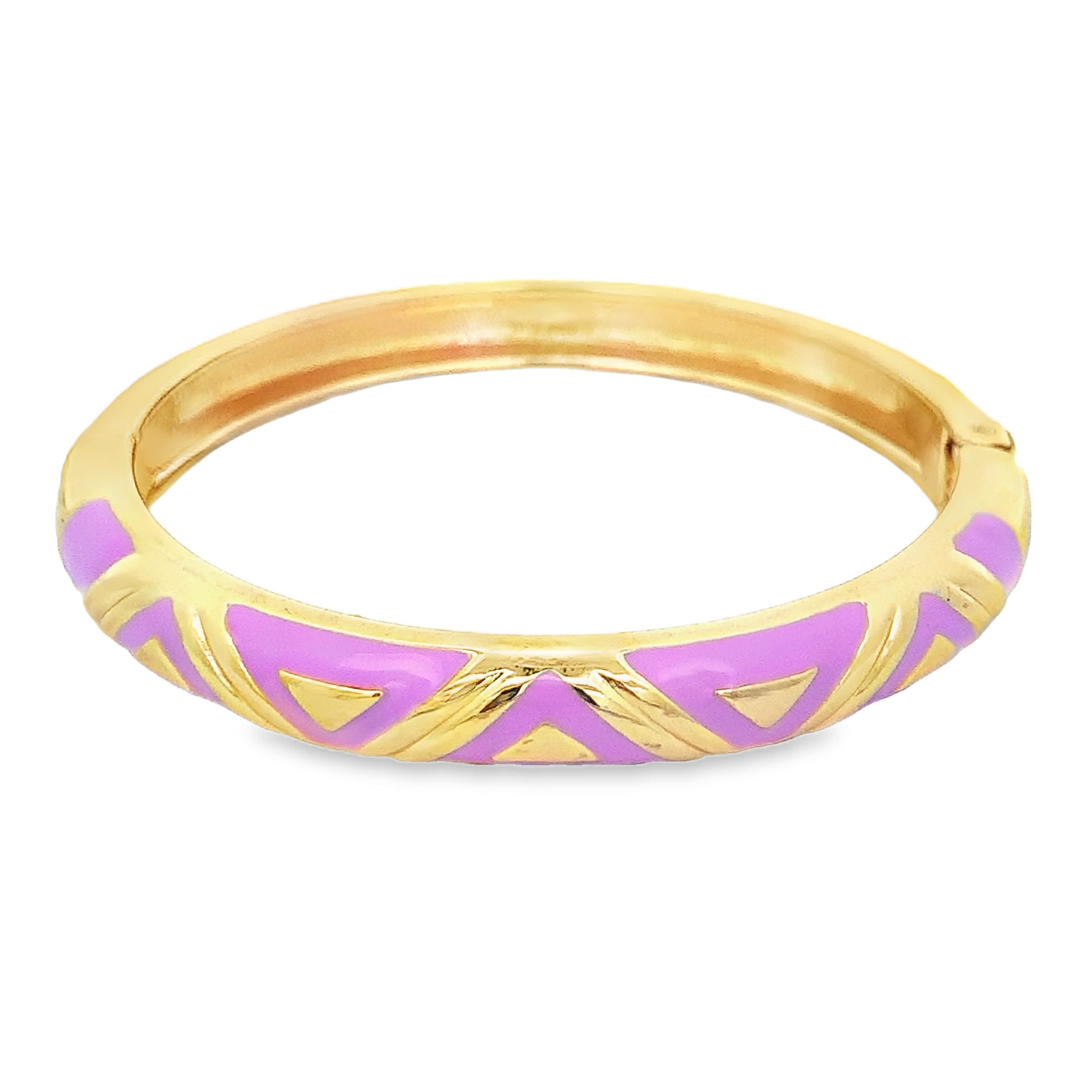 Bransoletka ze złoconej stali z geometrycznym wzorem