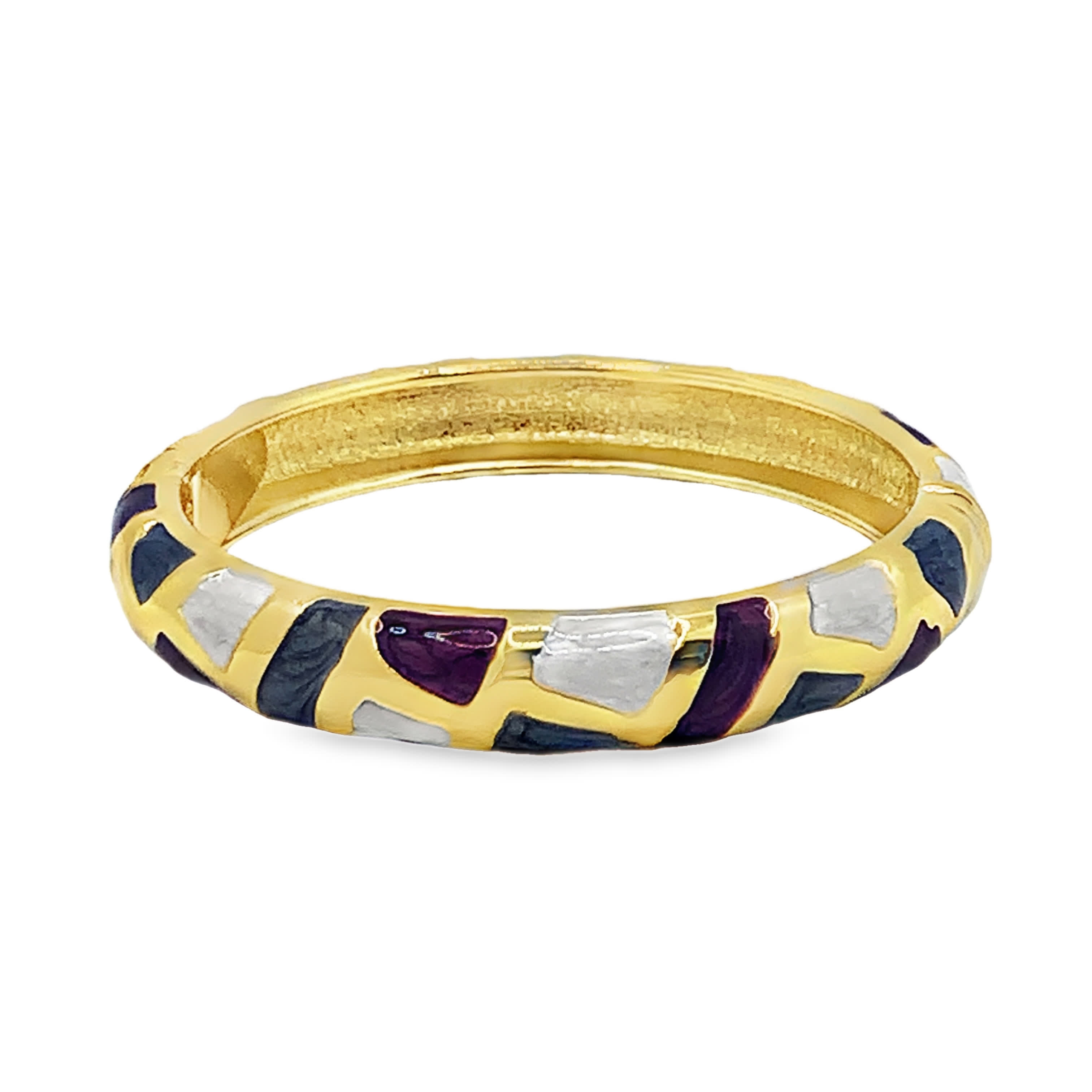 Bransoletka ze złoconej stali z geometrycznym wzorem