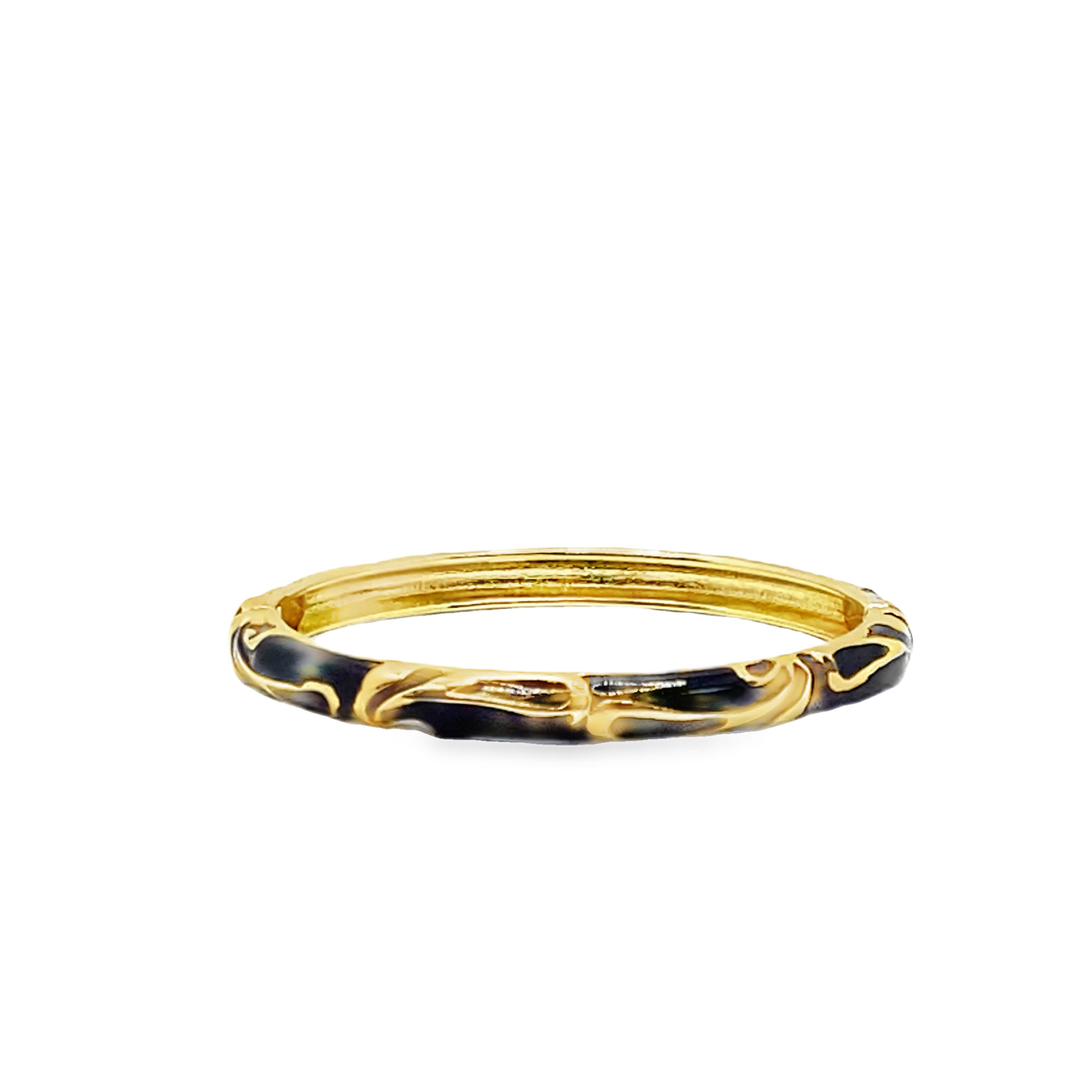 Bransoleta ze złoconej stali z detalami emaliowanymi