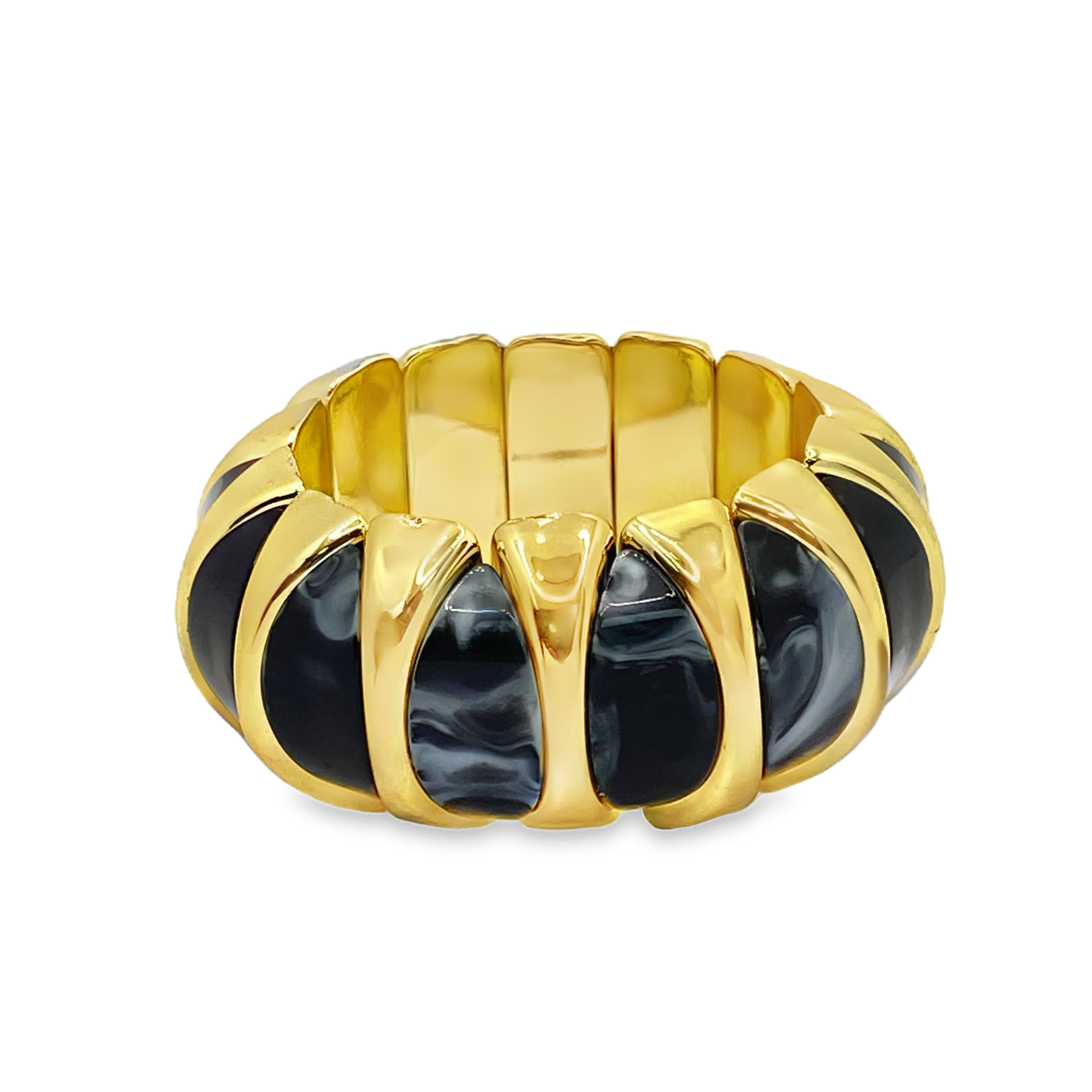 Stylowa bransoletka w kolorze czarno-złocistym