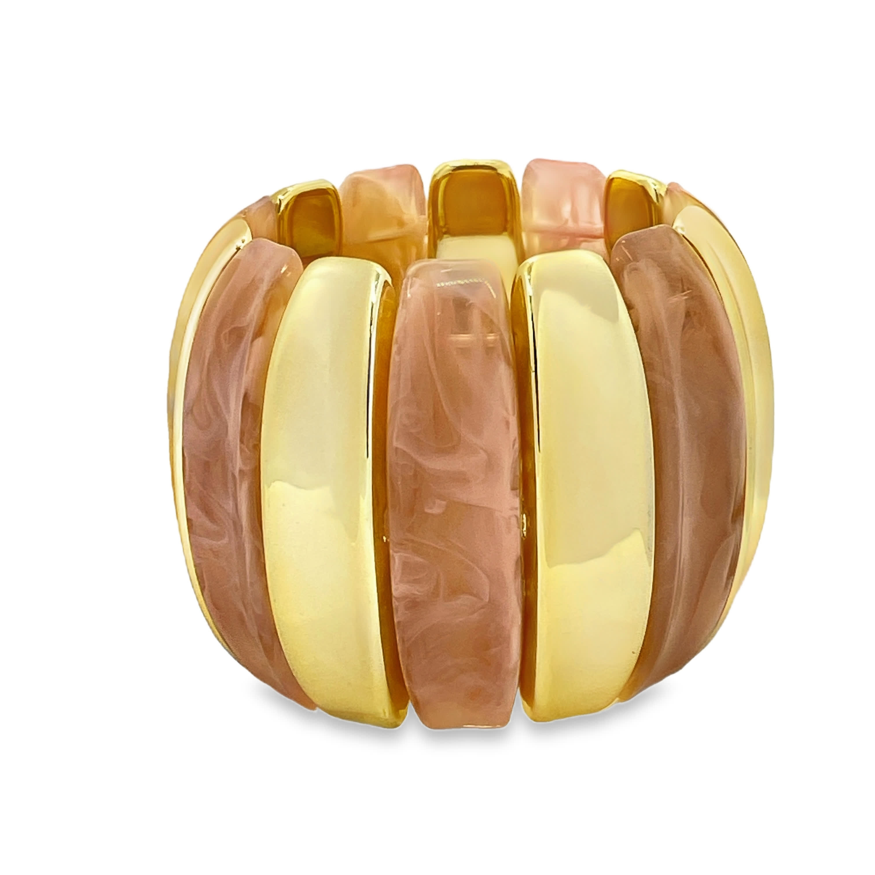 Bransoletka typu Bangle z marmurkowym wzorem w kolorze różu