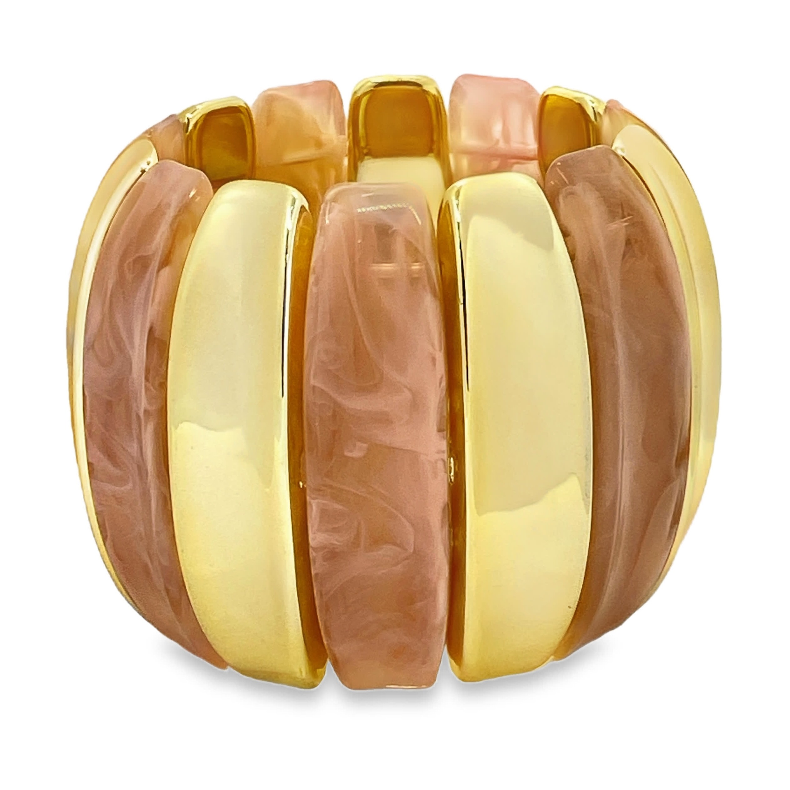 Bransoletka typu Bangle z marmurkowym wzorem w kolorze różu