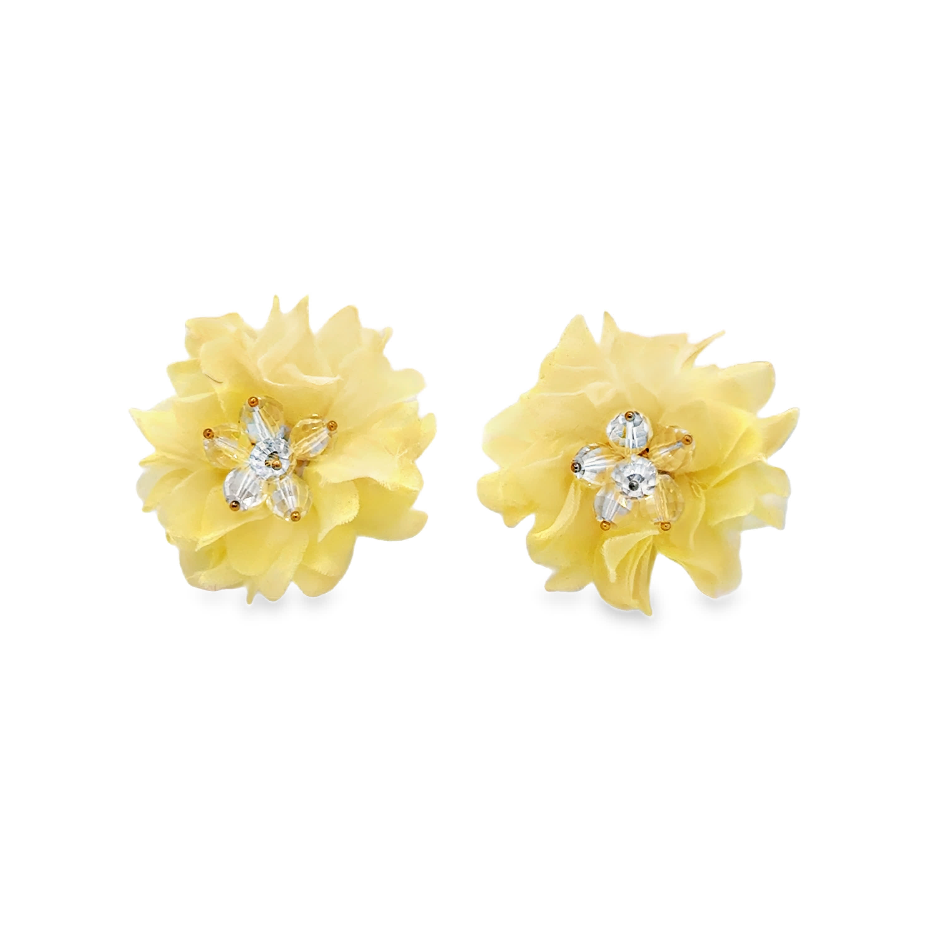 Kolczyki z jasnożółtym kryształem