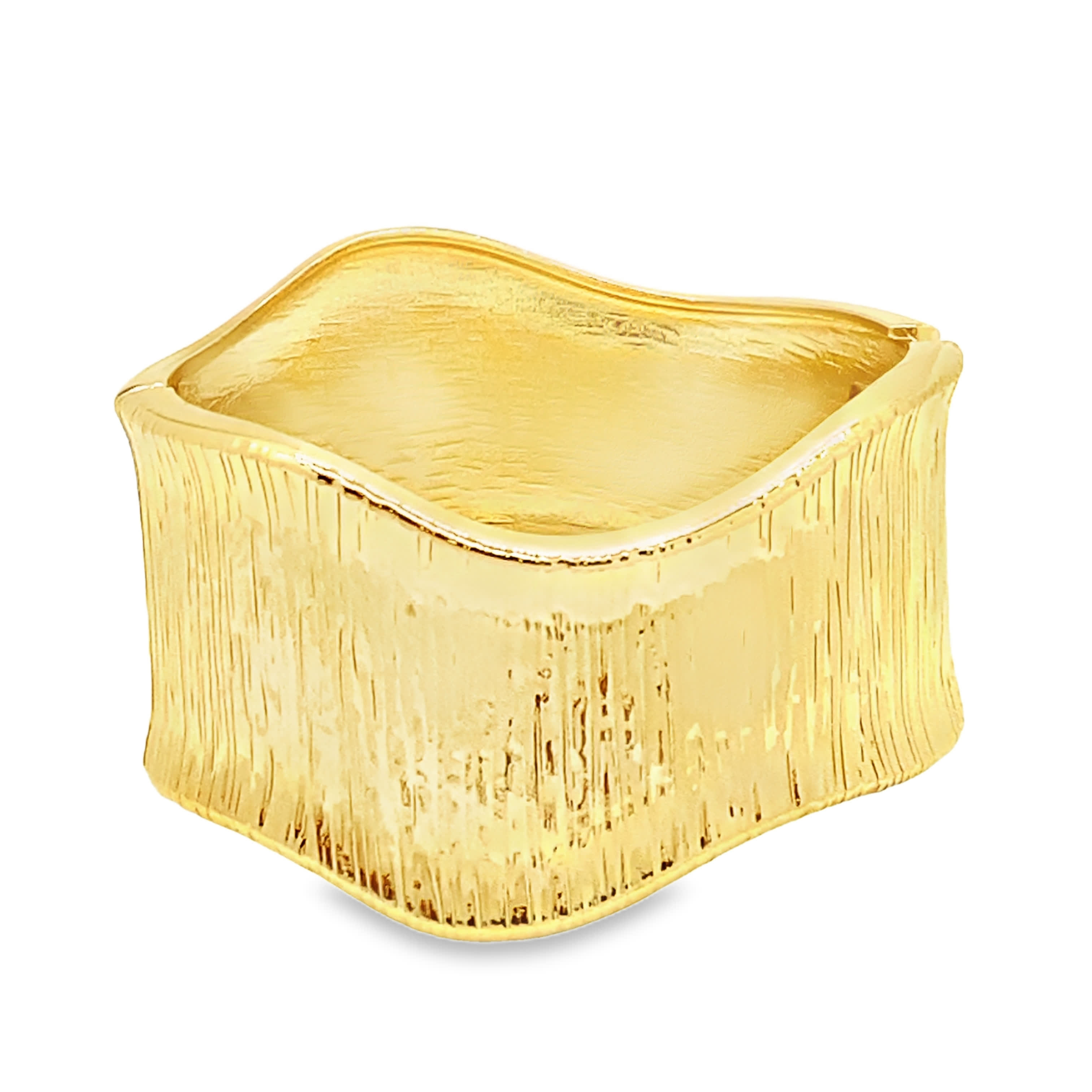 Teksturowana bransoletka ze złoconej stali