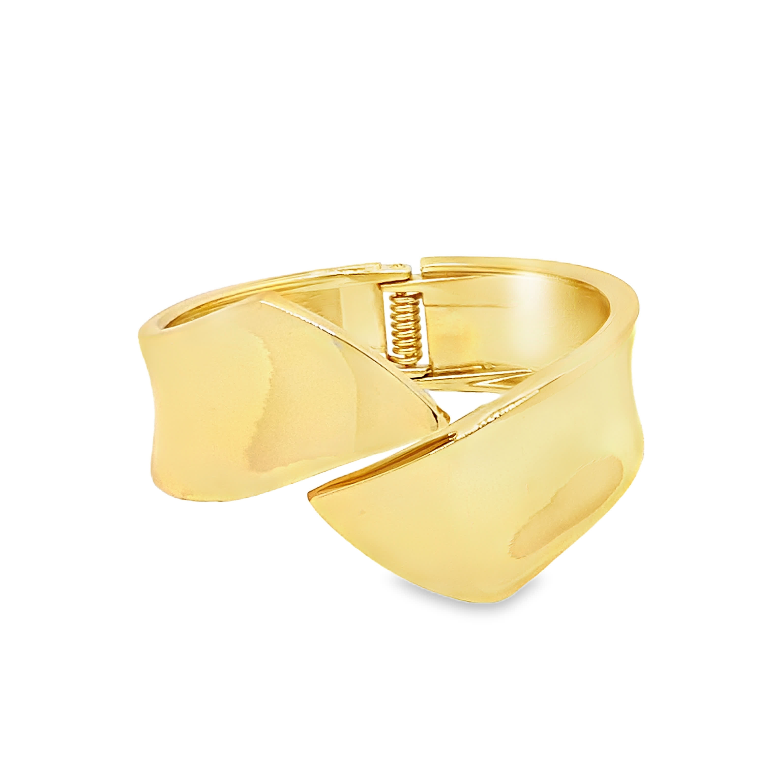 Elegancka bransoletka w kolorze żółtego złota z otwartym mankietem