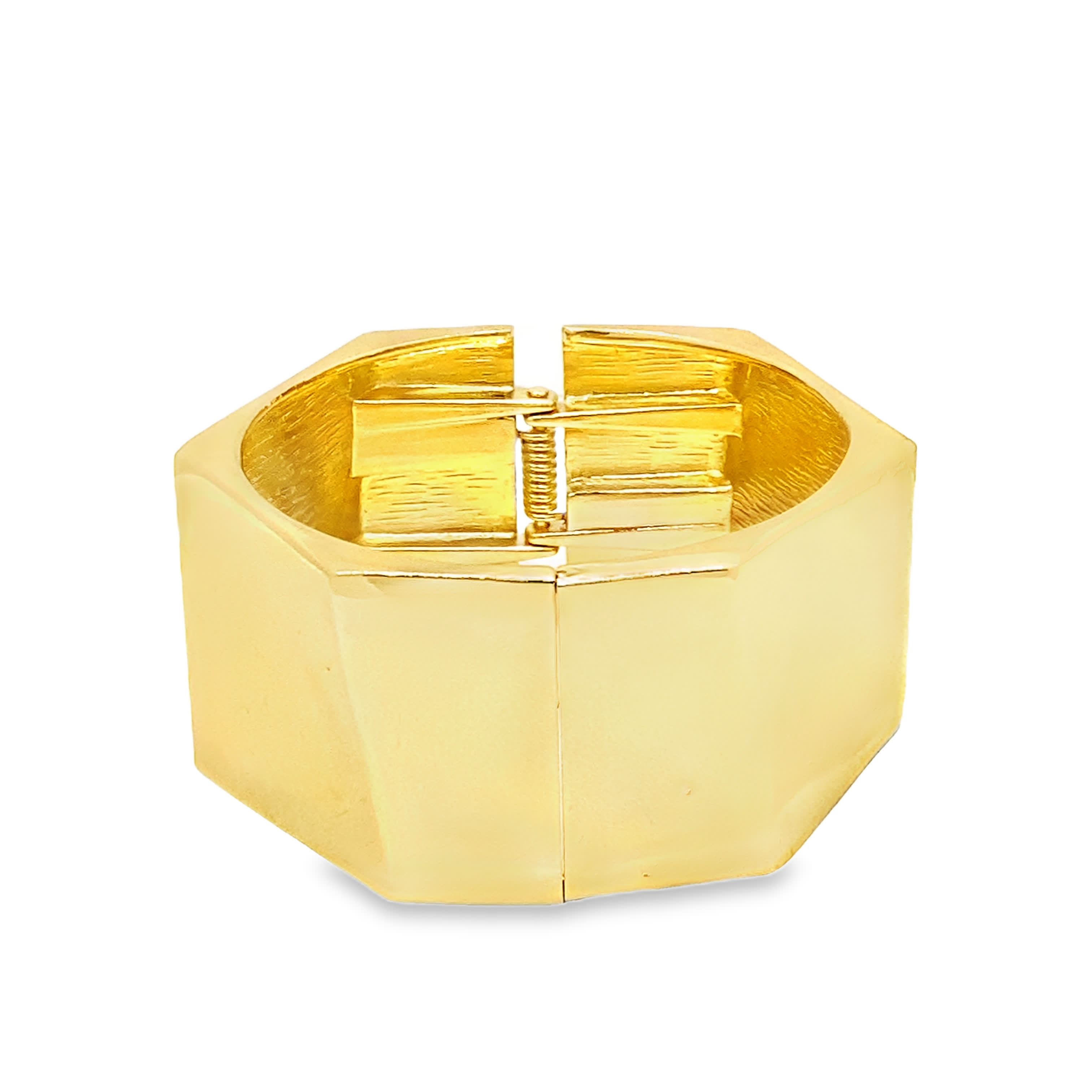 Geometryczna bransoletka w kolorze żółtego złota z zawiasami