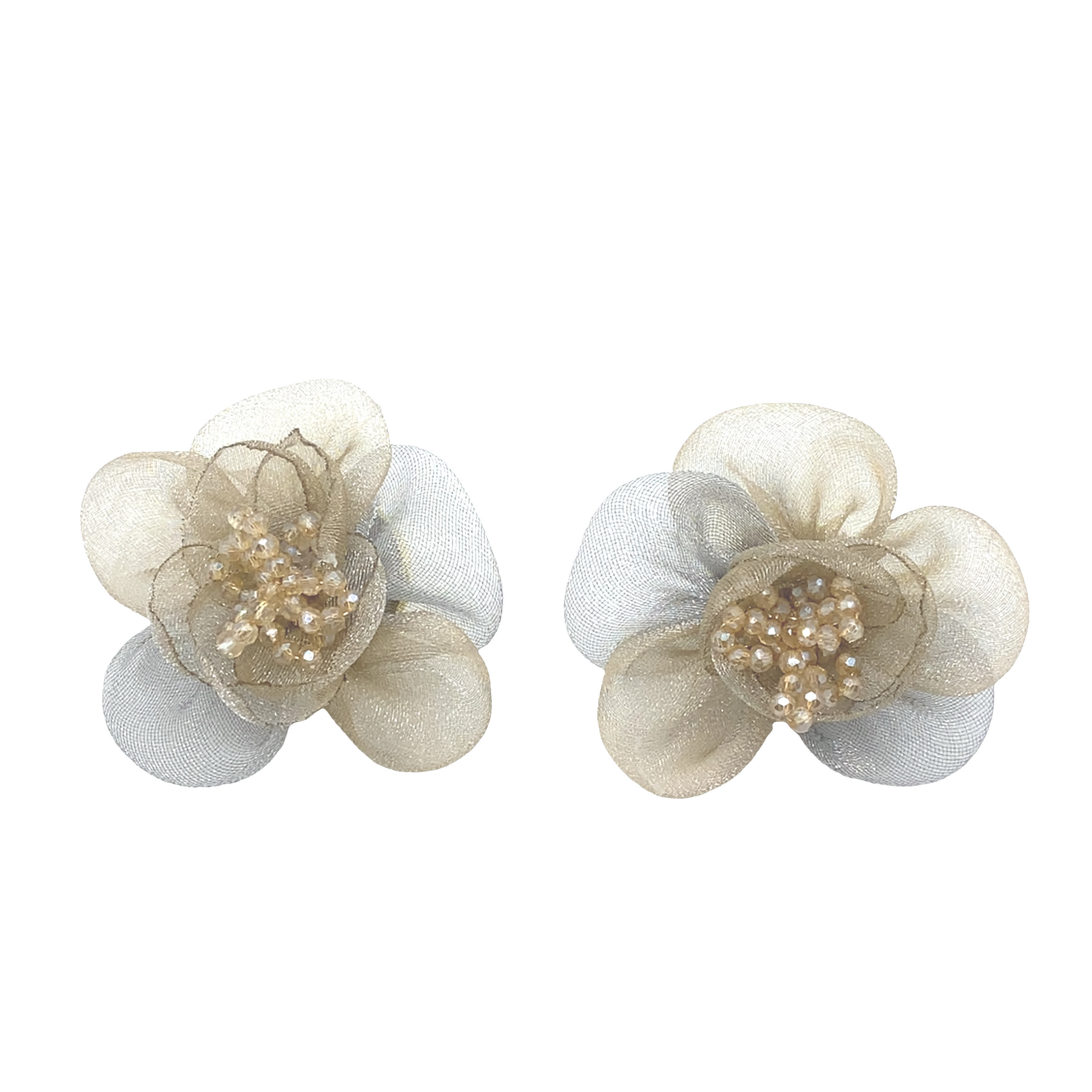 Kolczyki z kryształowymi koralikami w odcieniu żółtego złota