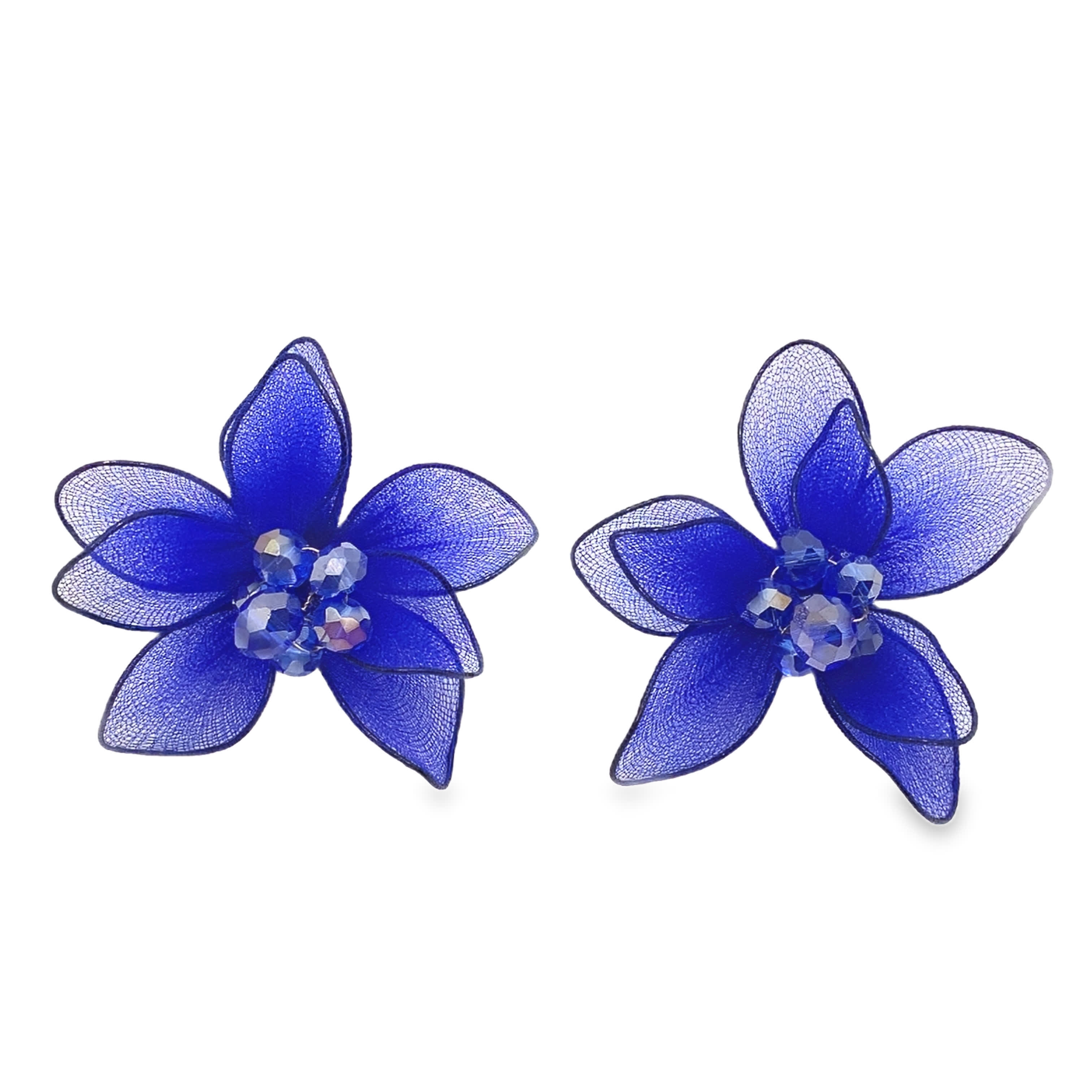 Eleganckie kolczyki z kryształkami w kształcie kwiatów