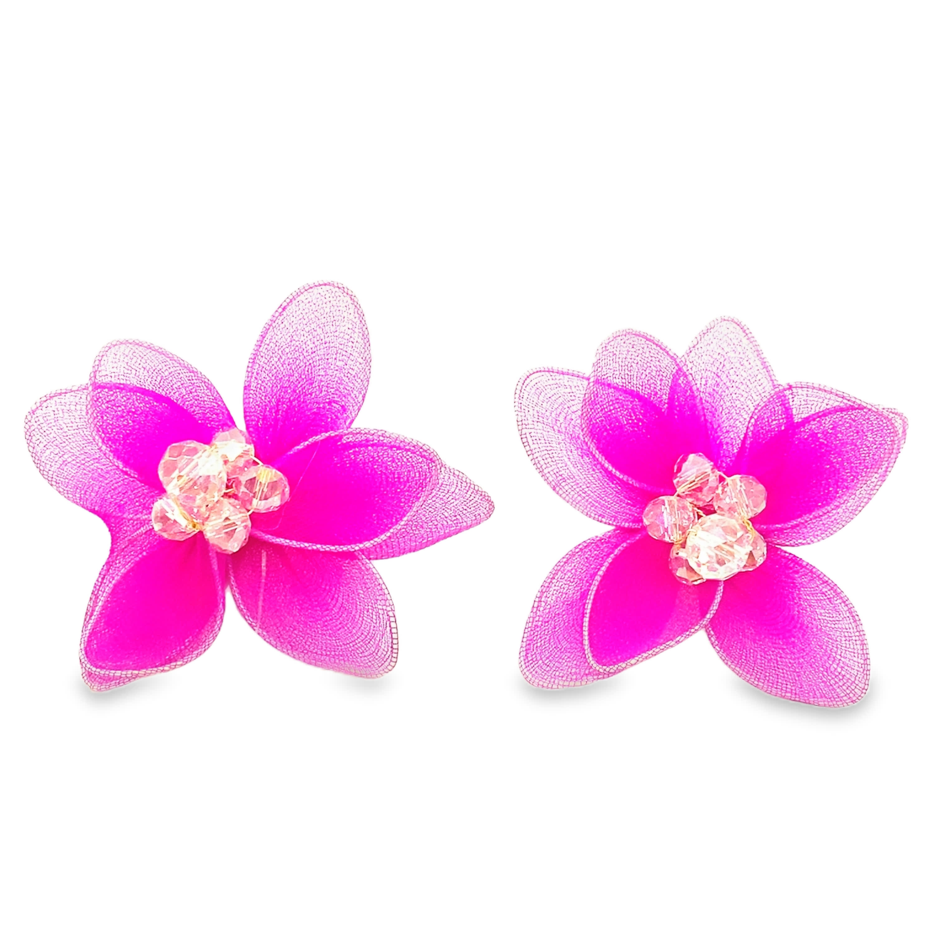 Kolczyki z kryształkami w kolorze czerwonofioletowym