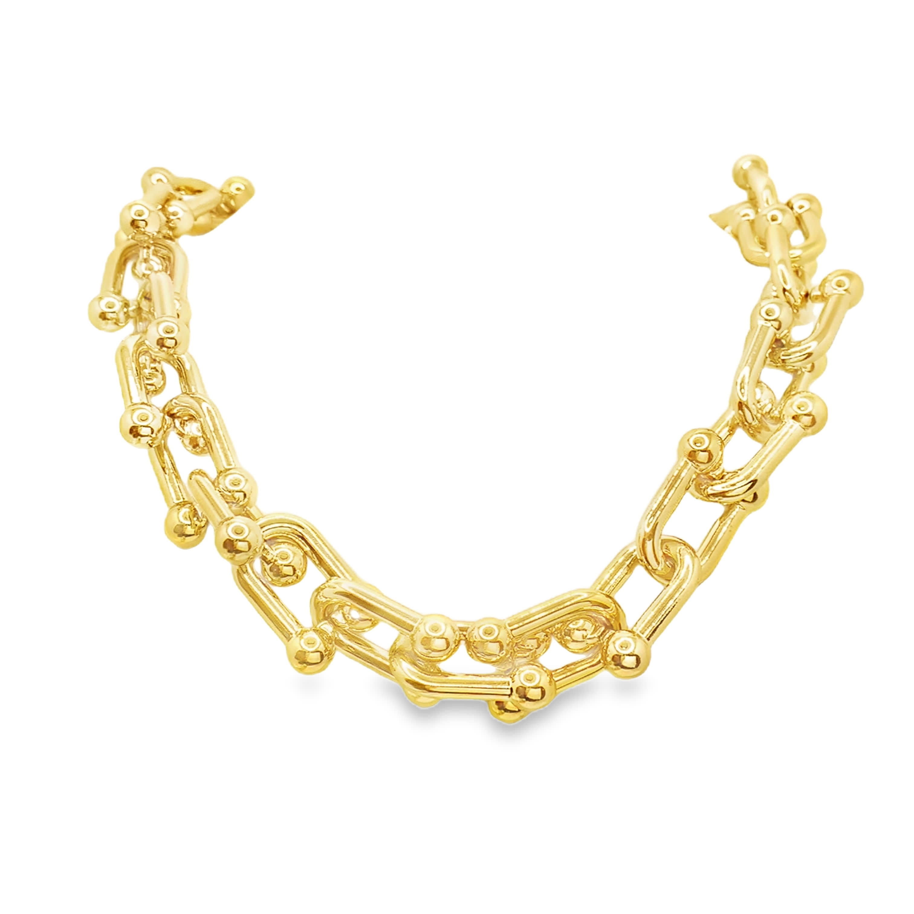 Gruby naszyjnik w kolorze żółtego złota z ogniwami