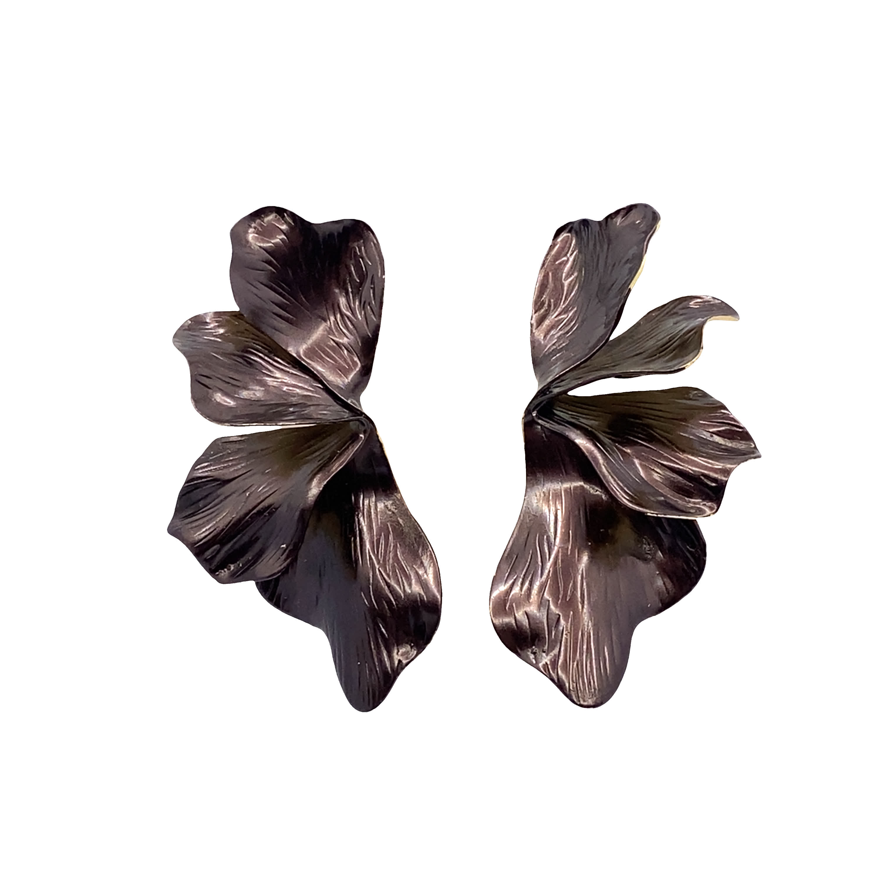 Wyraziste Kolczyki Wiszące Kwiatowe w Rzeźbiarskim Designie