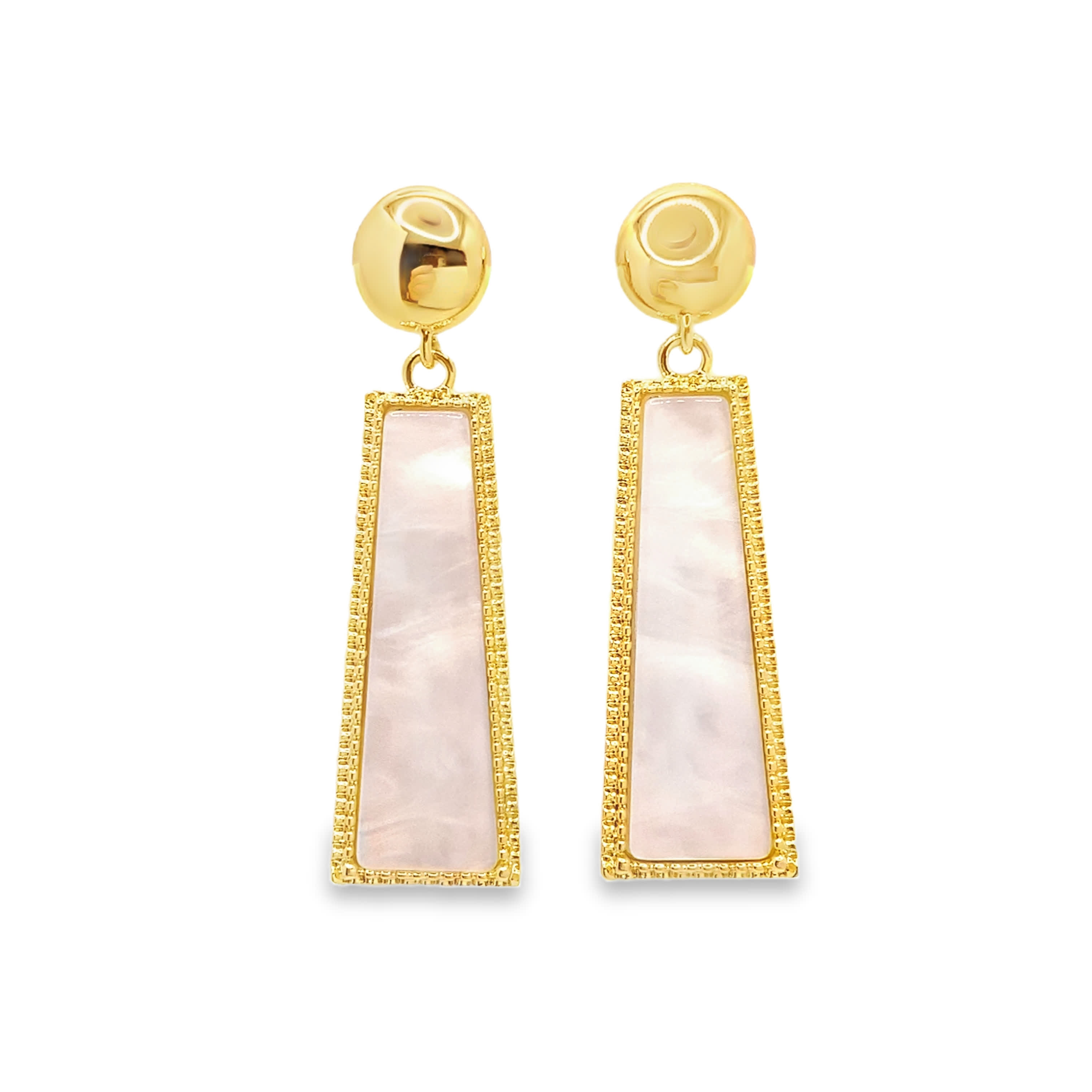 Kolczyki Wiszące z Trapezoidalnym Kamieniem