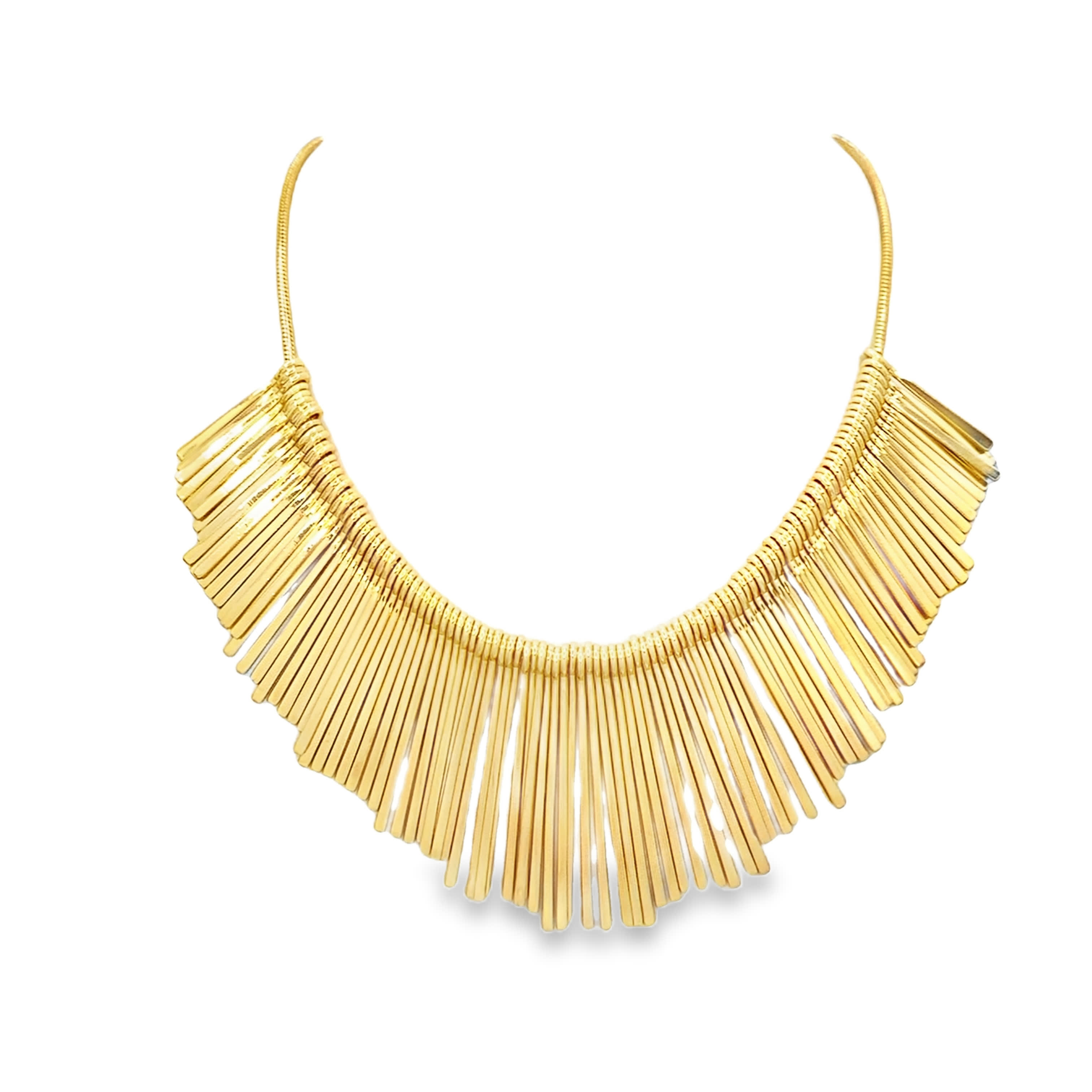 Naszyjnik w kolorze żółtego złota z frędzlami