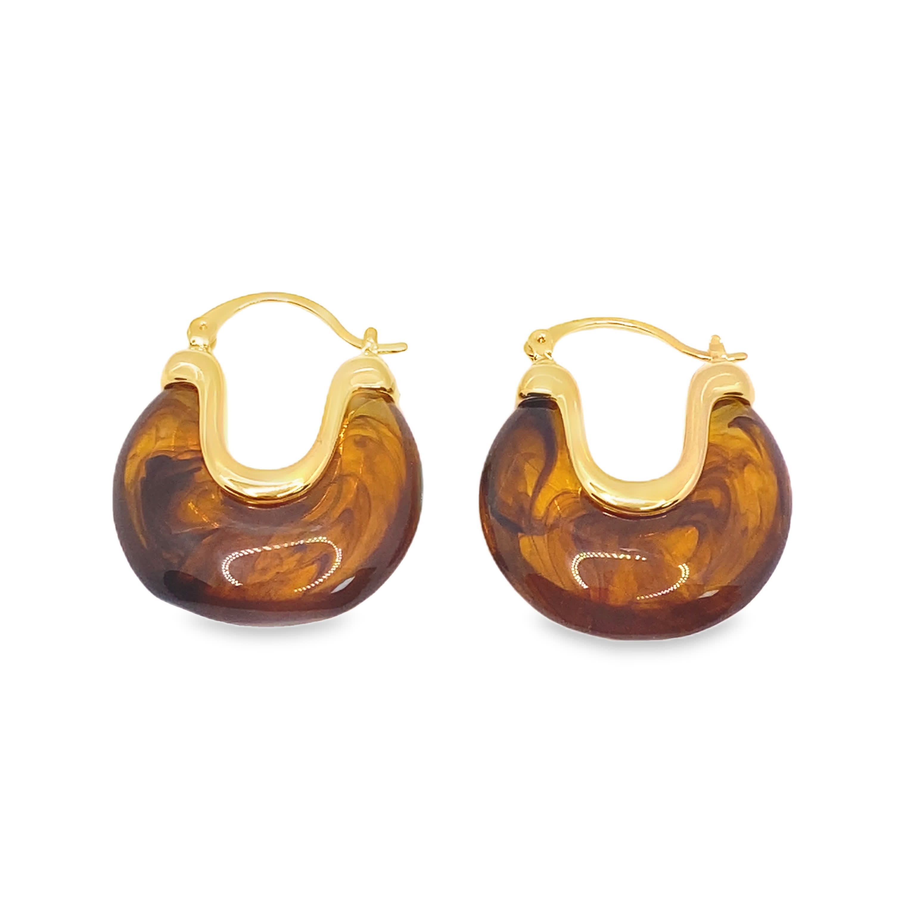 Nowoczesne kolczyki koła w kolorze żółtego złota