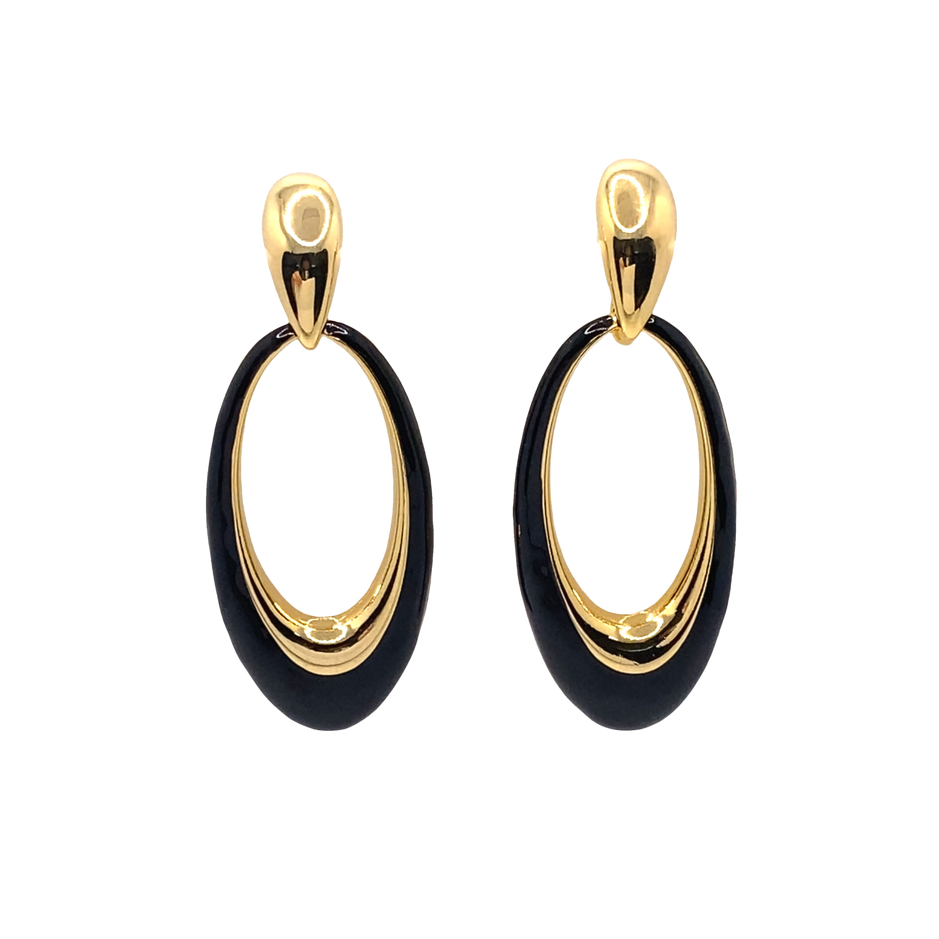 Współczesne wiszące kolczyki w kolorze żółtego złota