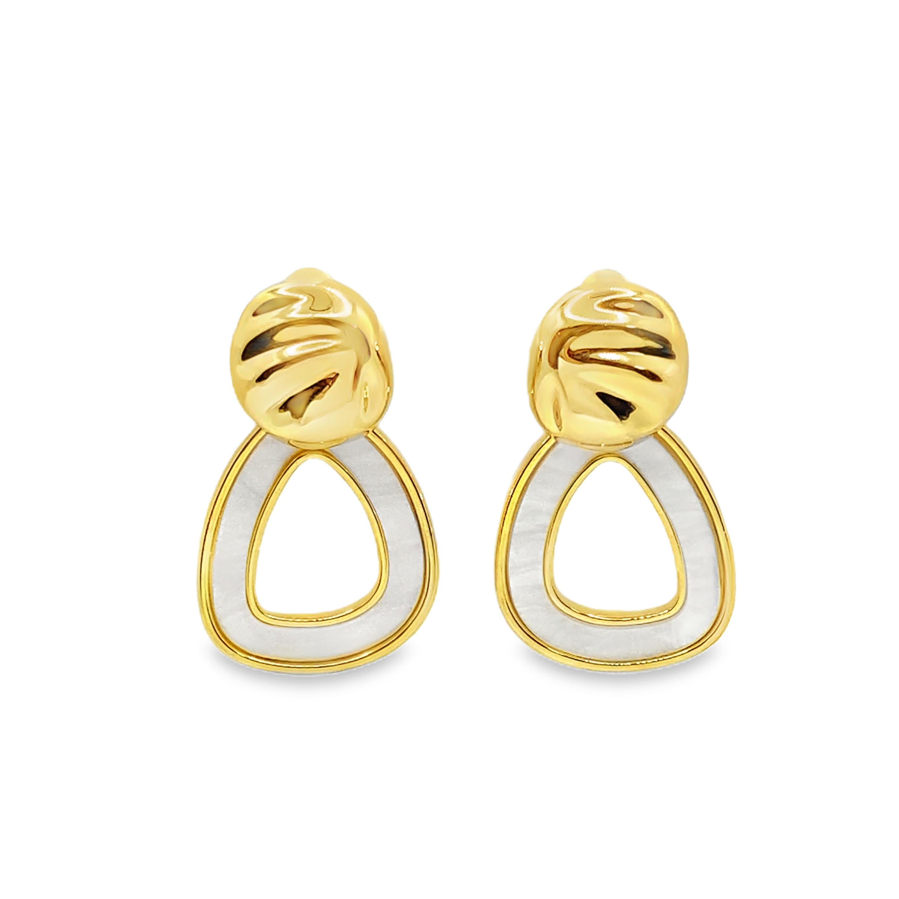 Nowoczesne wiszące kolczyki w kolorze żółtego złota