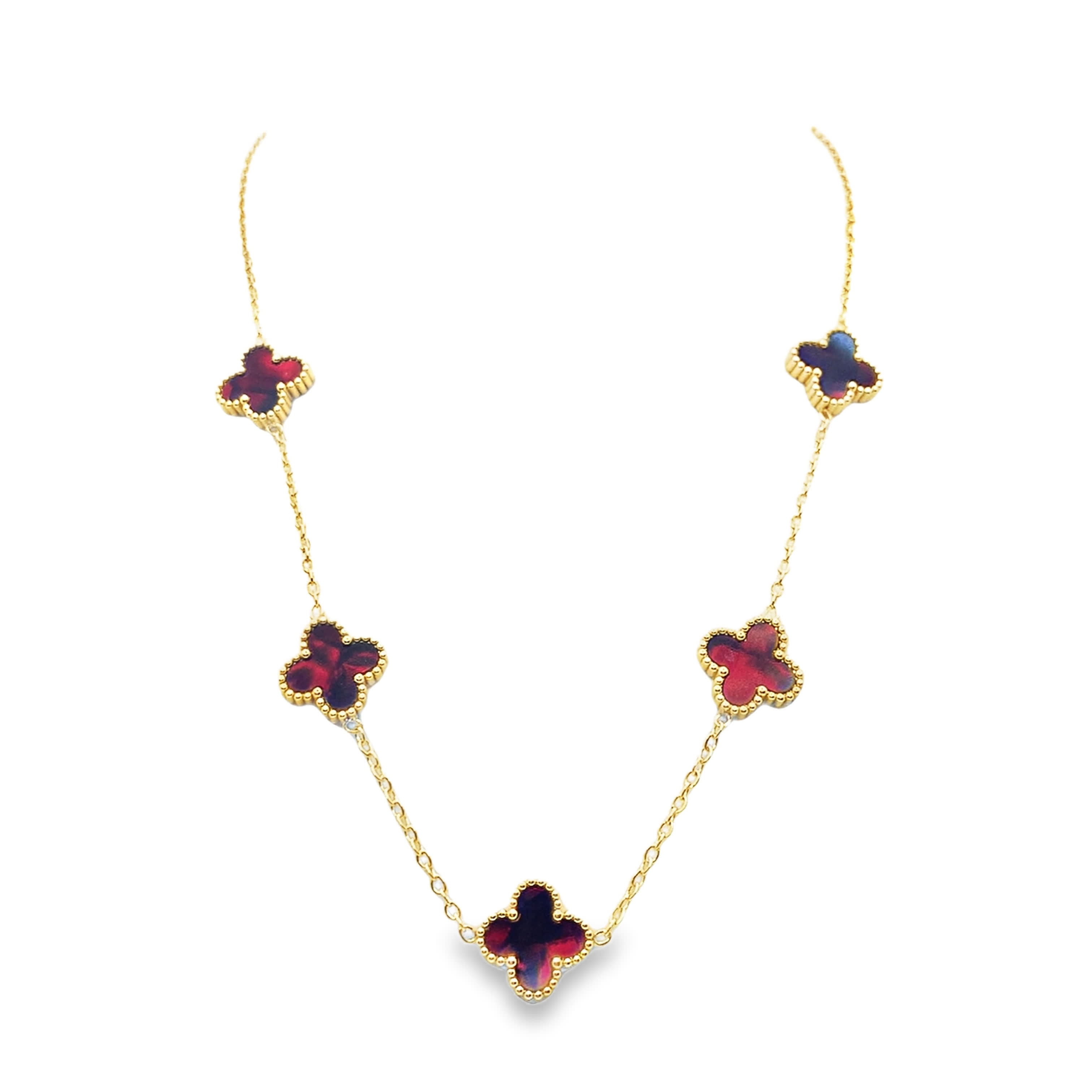 Naszyjnik z żółtego złota z motywem koniczyny