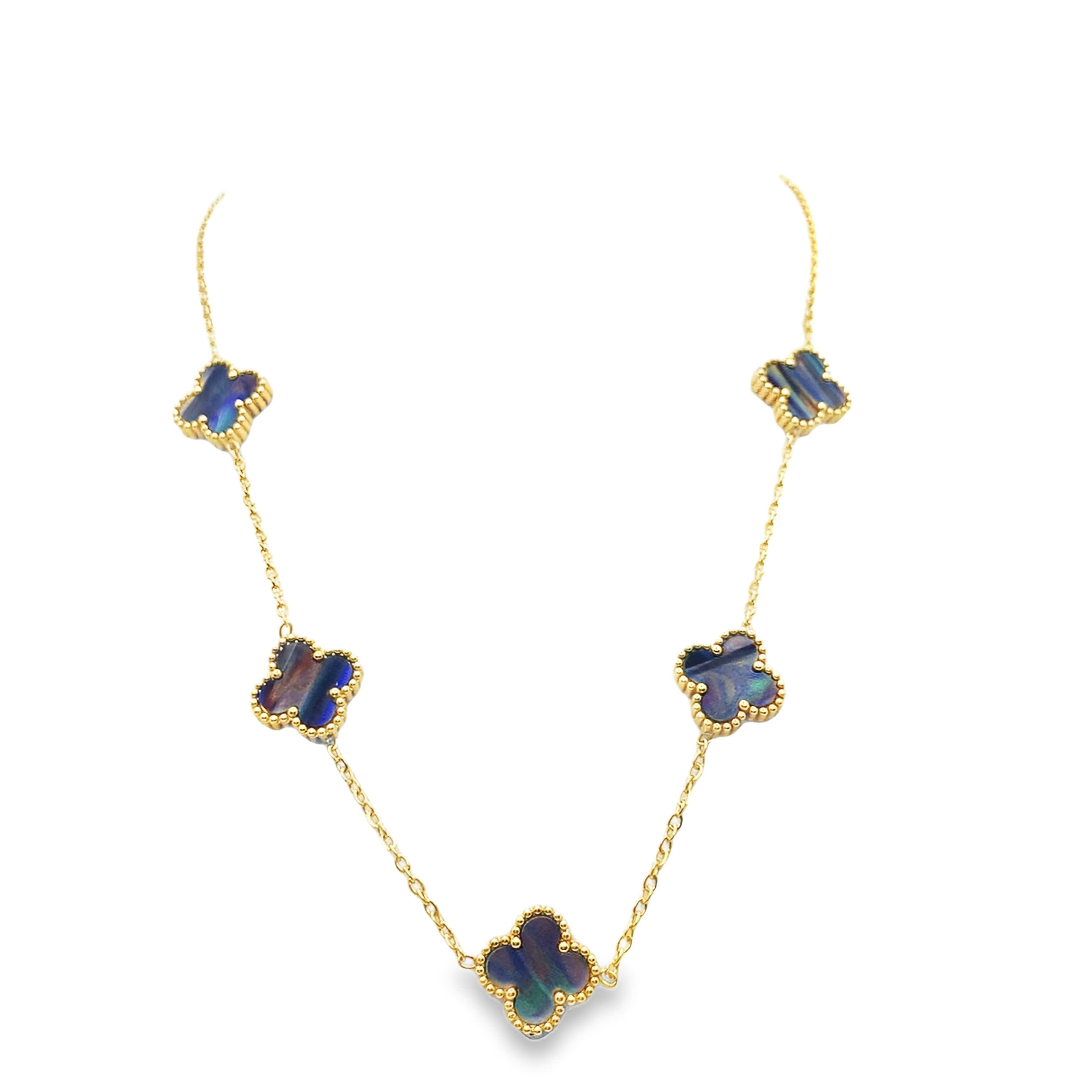 Naszyjnik z zawieszką koniczyny z żółtego złota