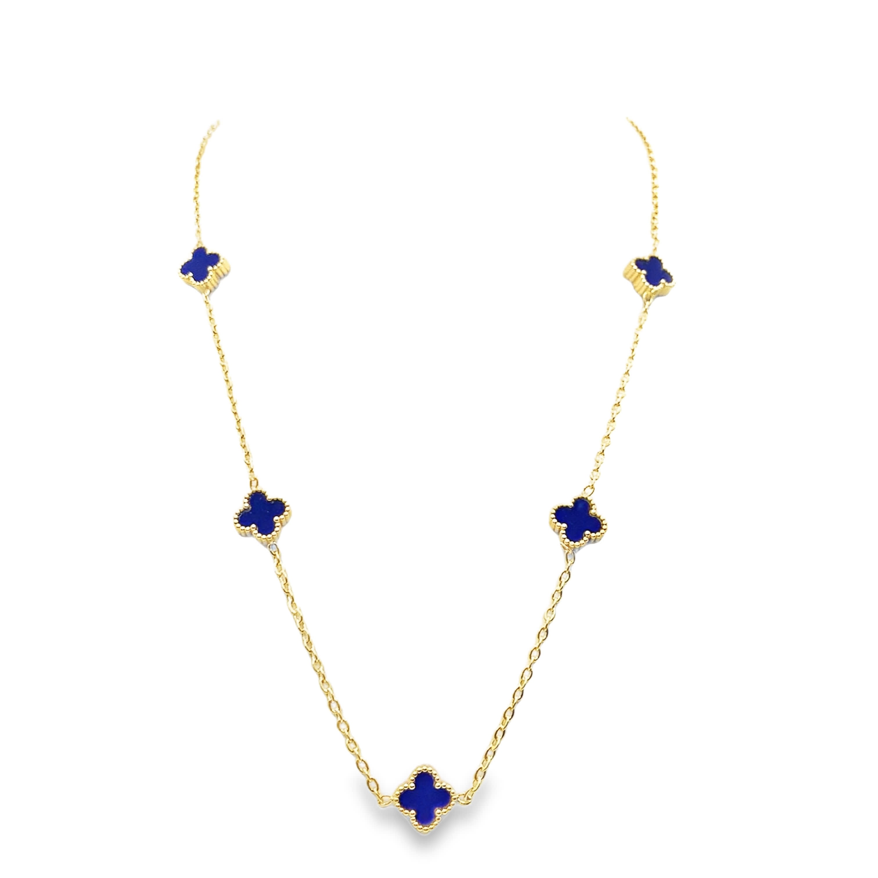 Elegancki naszyjnik z żółtego złota z akcentami lapis lazuli