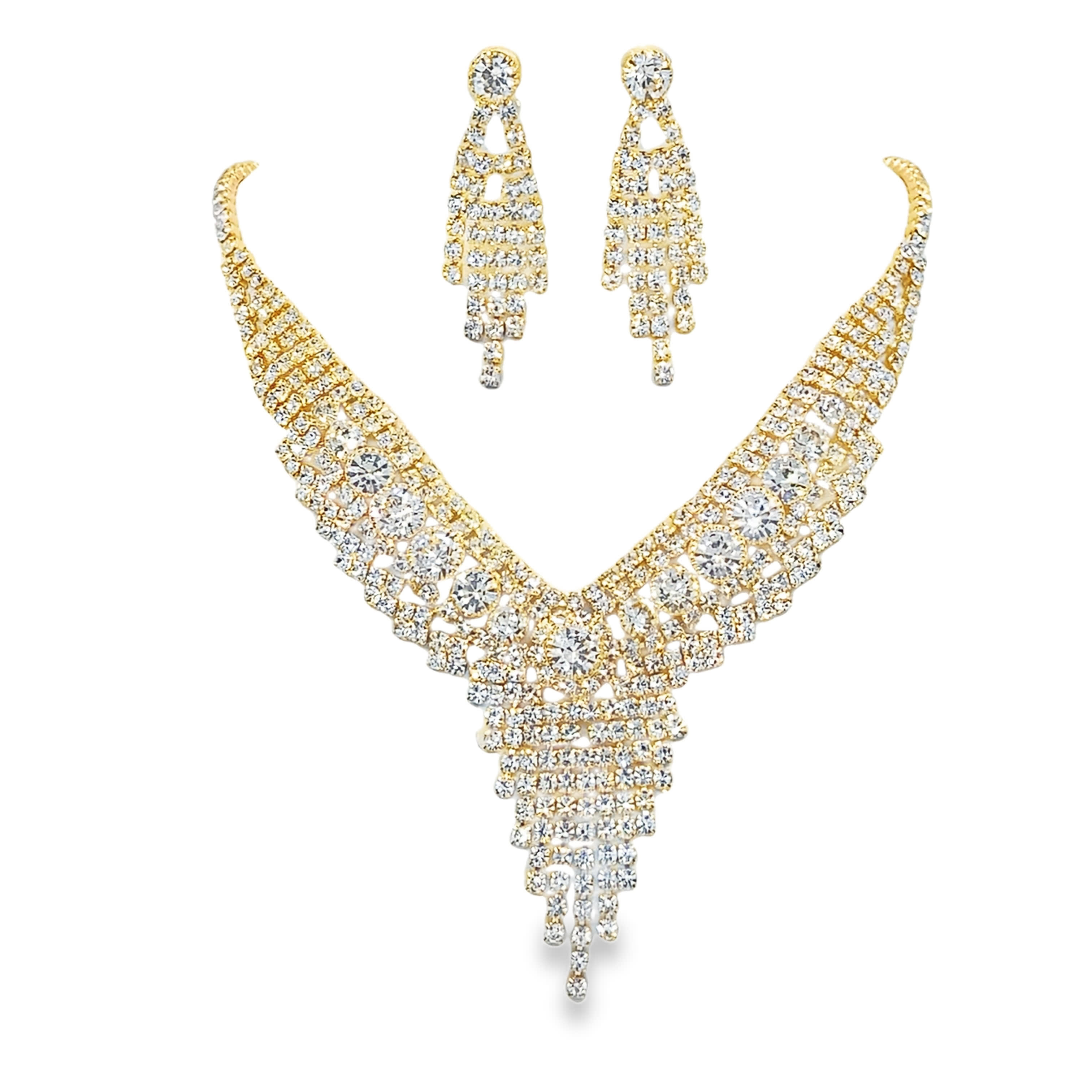 Olśniewający naszyjnik z diamentami w żółtym złocie z okrągłymi diamentami