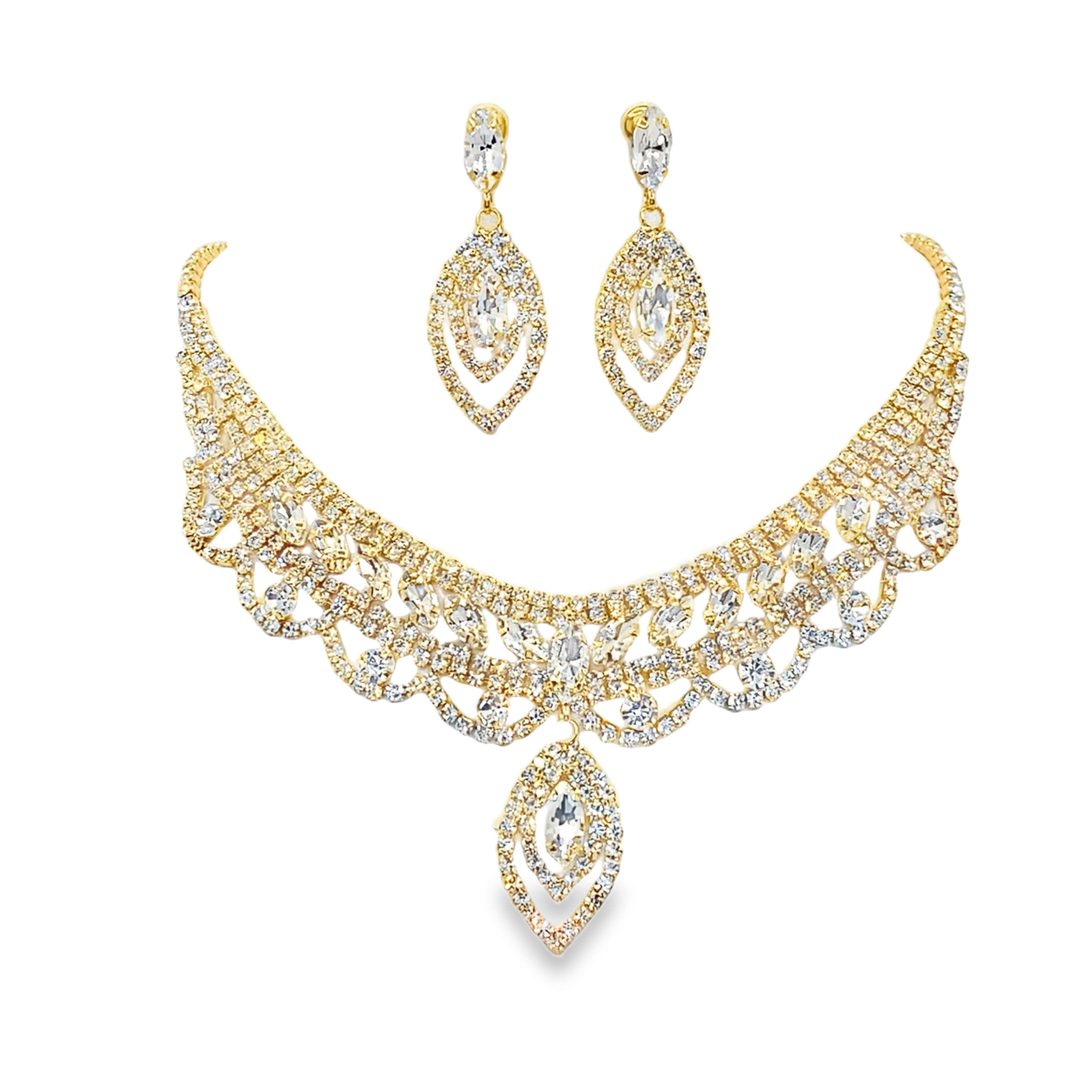 Naszyjnik w kolorze żółtego złota z diamentami o owalnym szlifie brylantowym