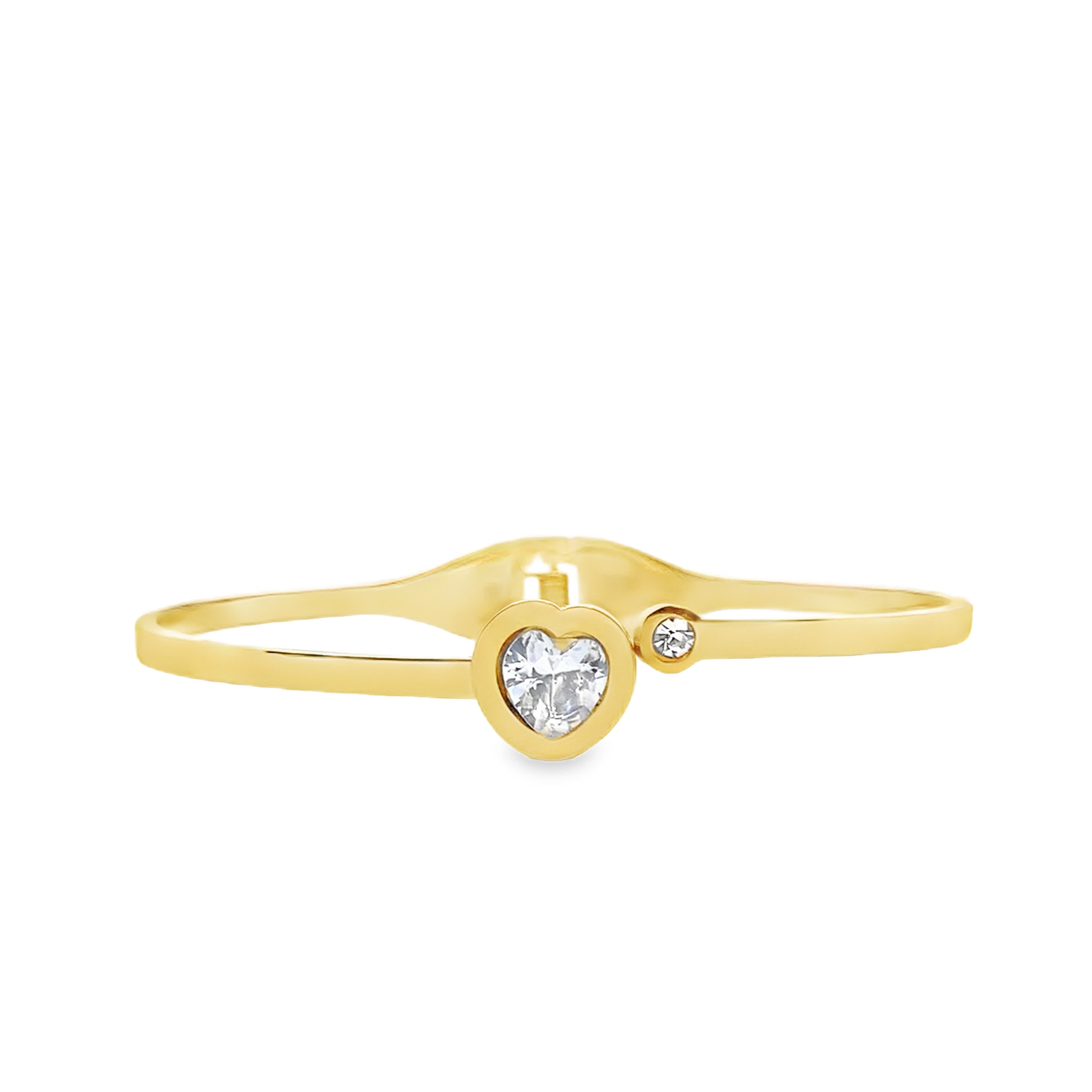 Bransoletka w kolorze żółtego złota z kryształem w kształcie serca