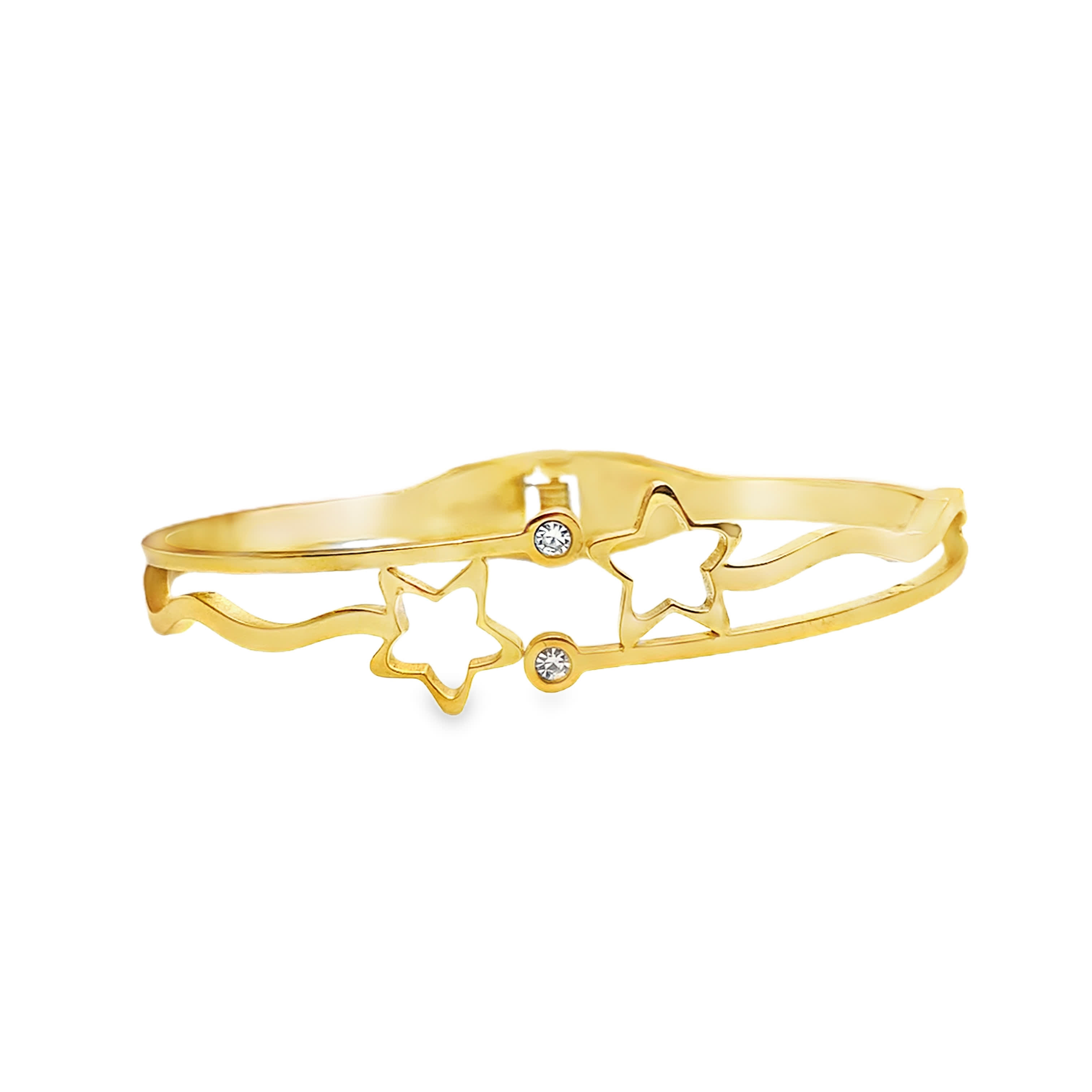 Bransoletka w kolorze żółtego złota z diamentami w kształcie gwiazdy