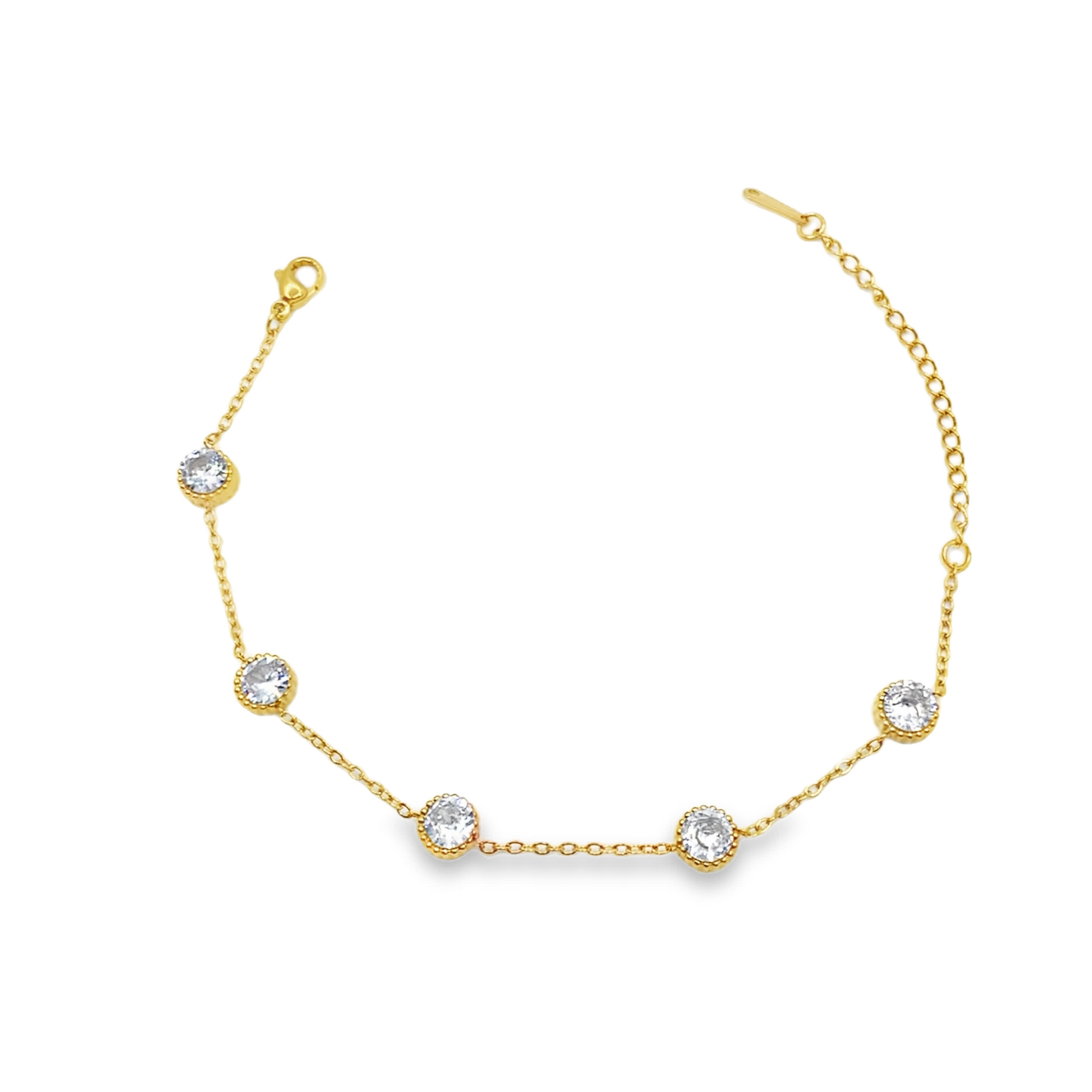 Bransoletka z żółtego złota z okrągłymi brylantami